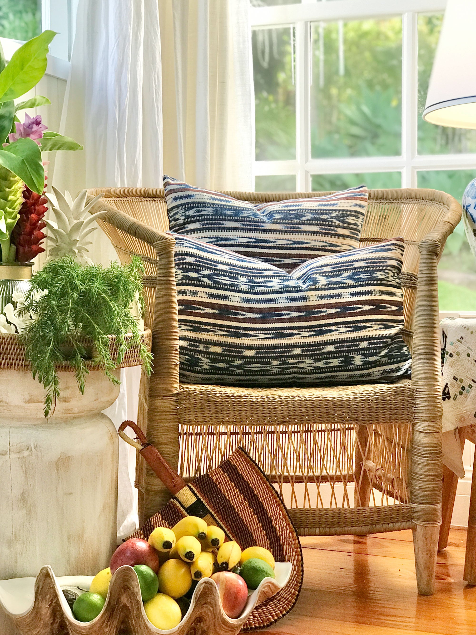 Handwoven Guatemala ikat pillow