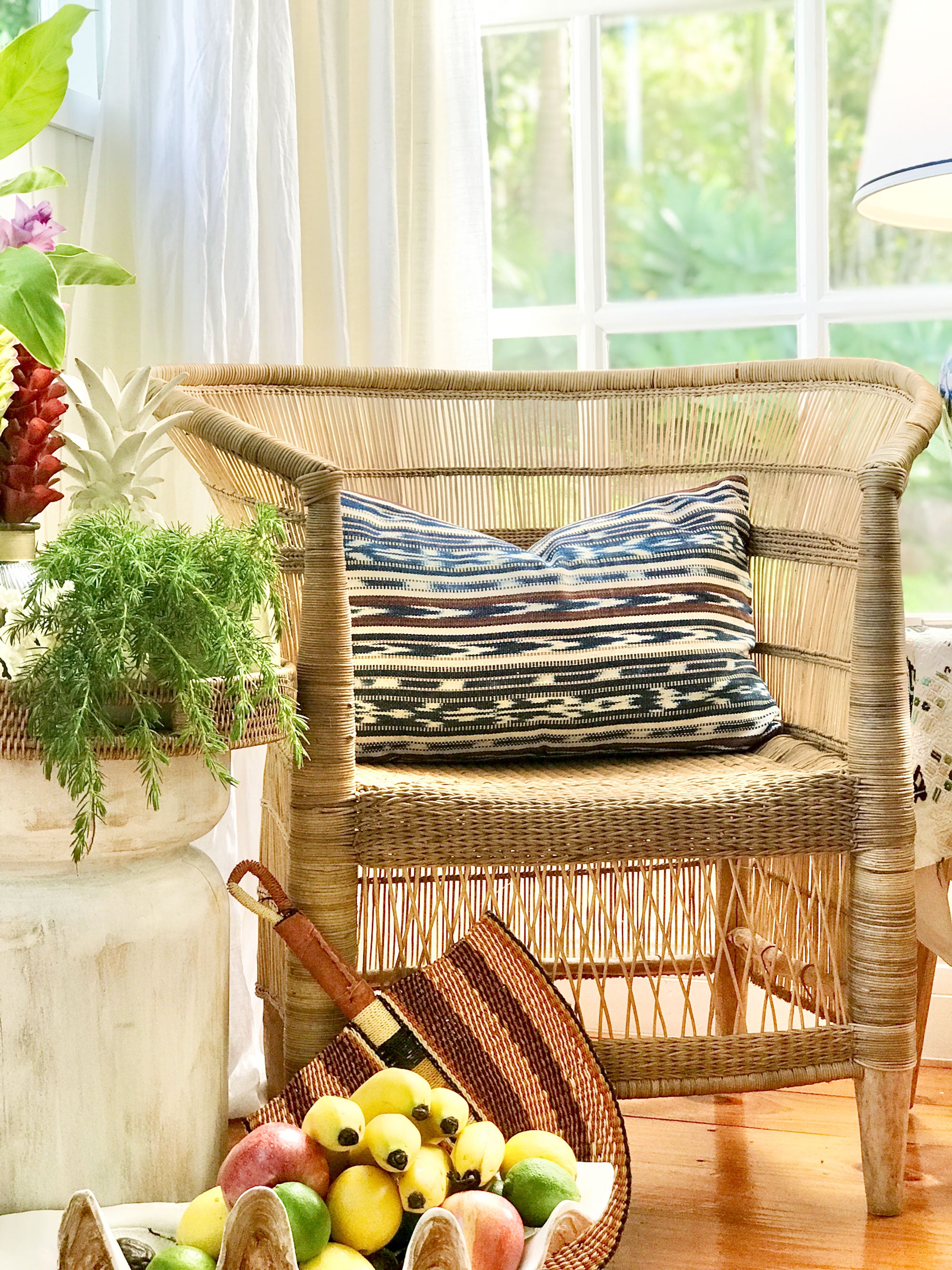 Handwoven Guatemala ikat pillow