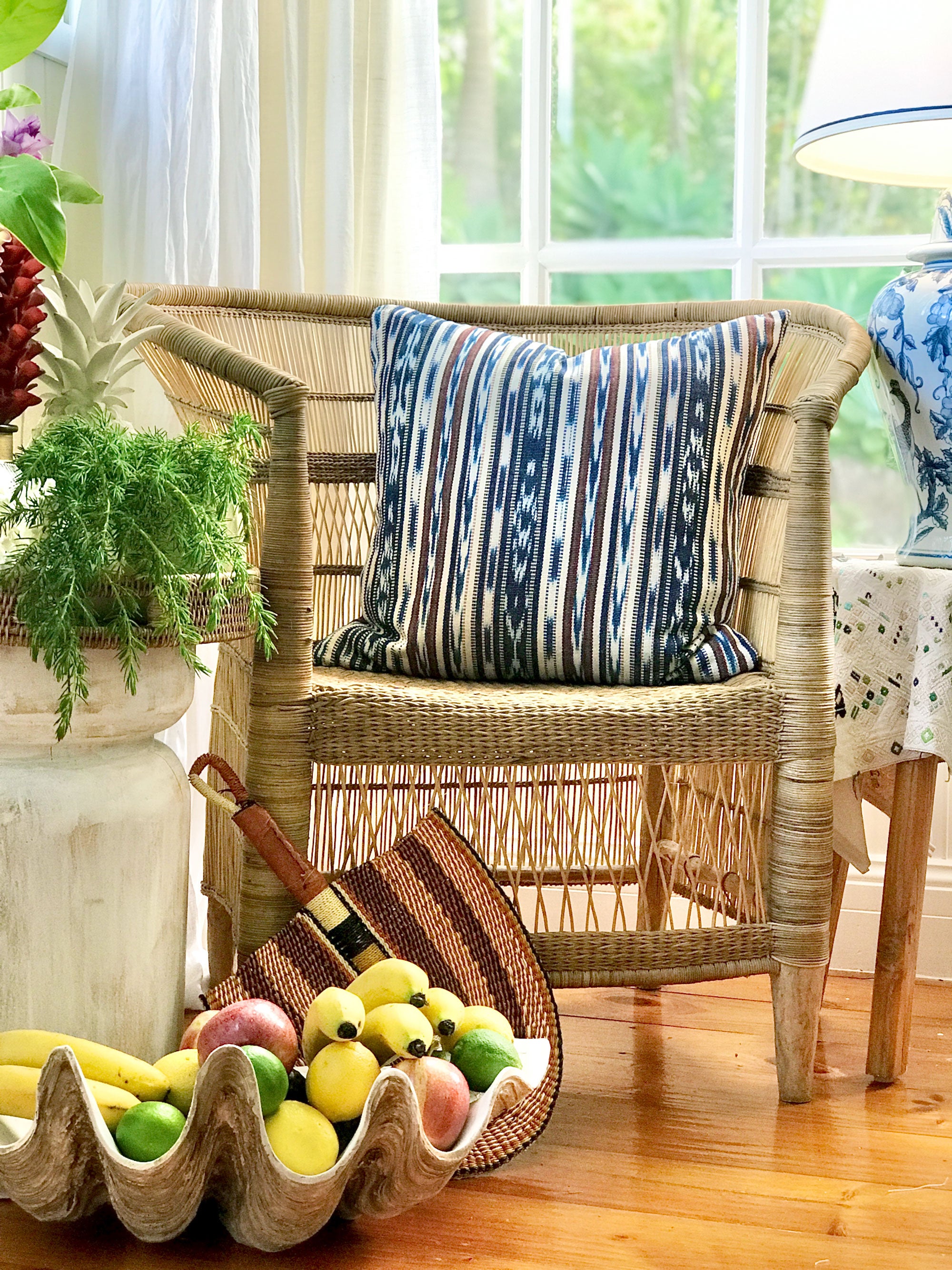 Handwoven Guatemala ikat pillow