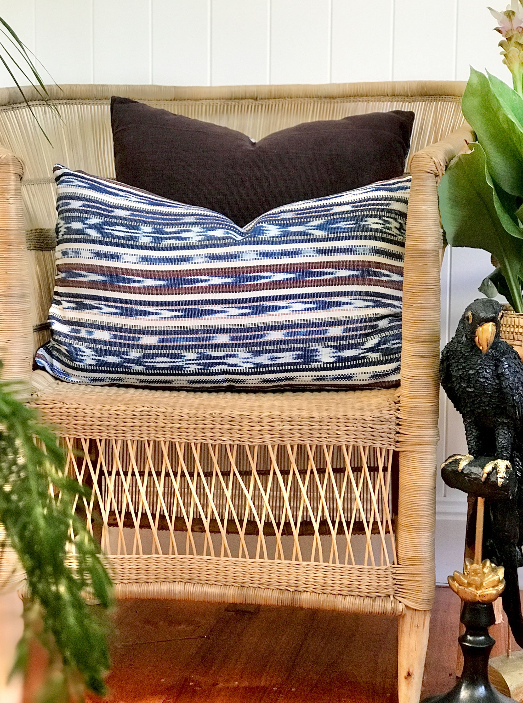 Handwoven Guatemala ikat pillow