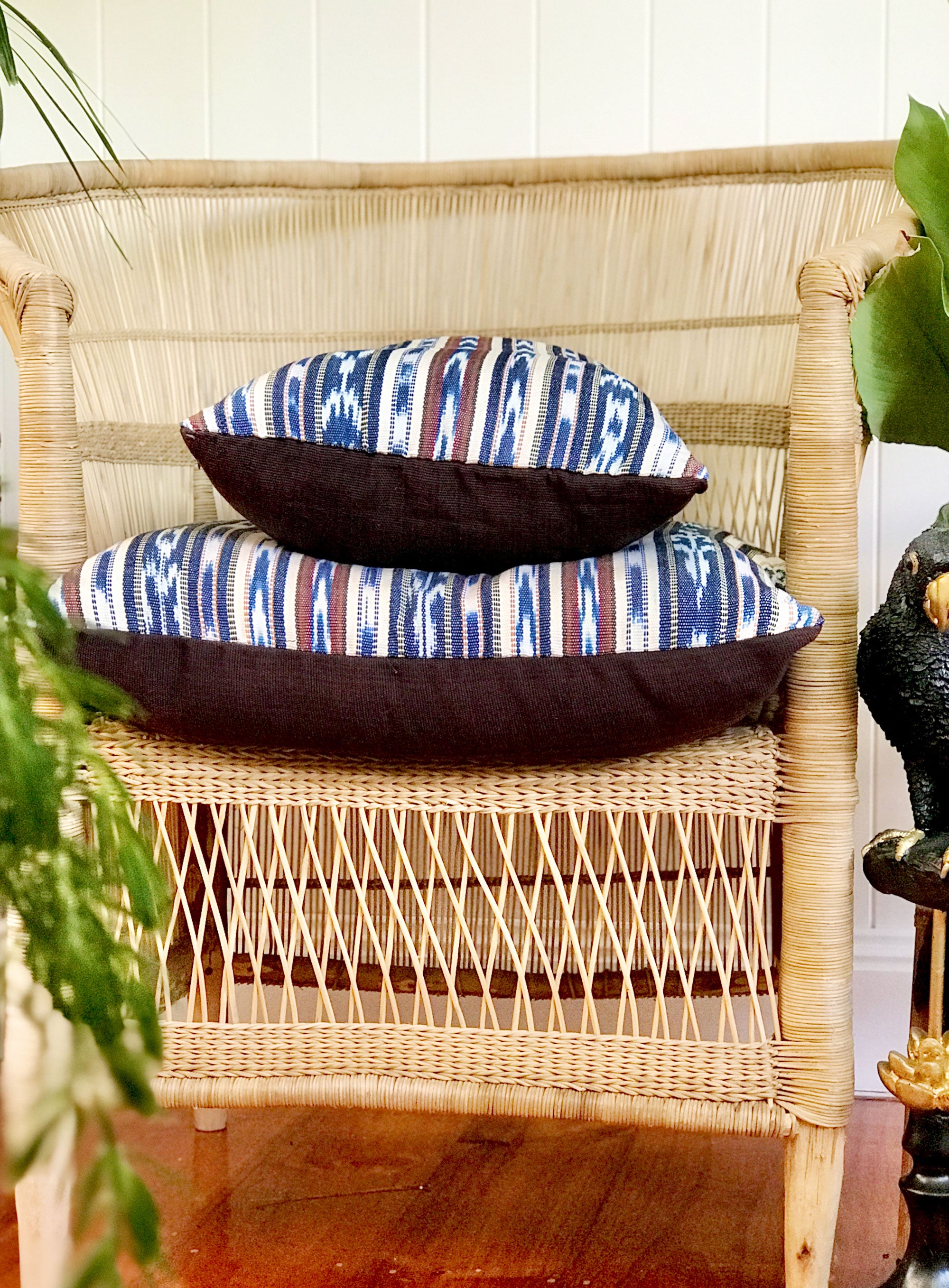 Handwoven Guatemala ikat pillow