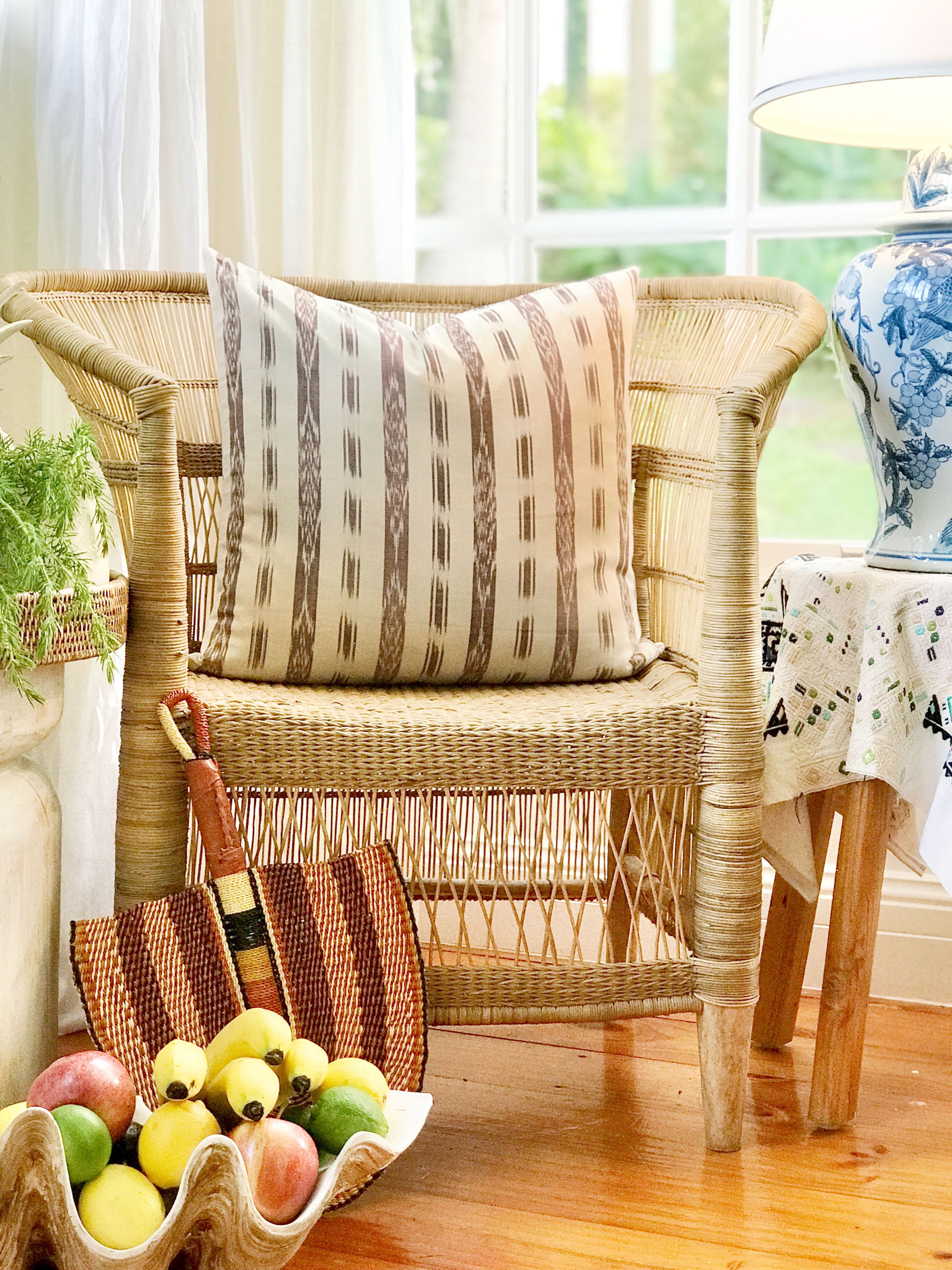 Handwoven Guatemala ikat pillow