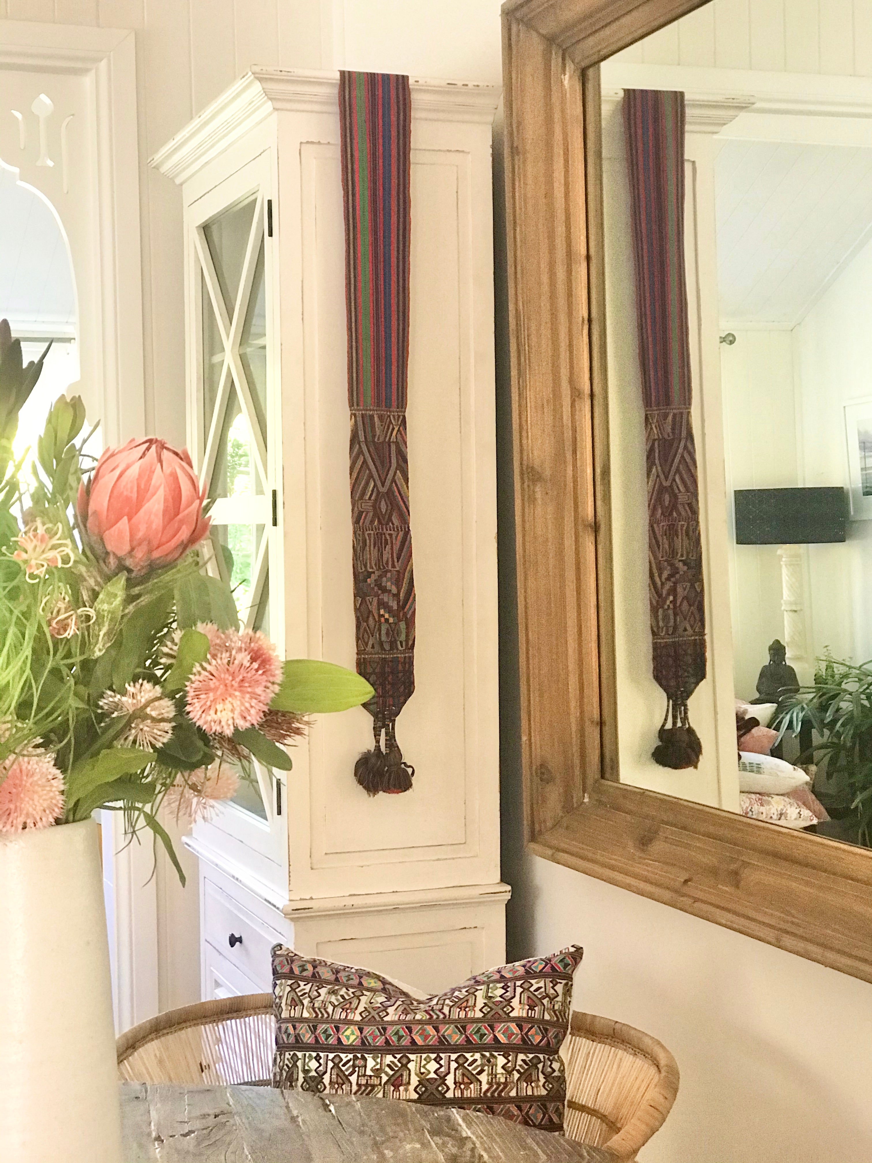 Guatemalan Textile, boho table runner, originally a Nebaj tocoyal