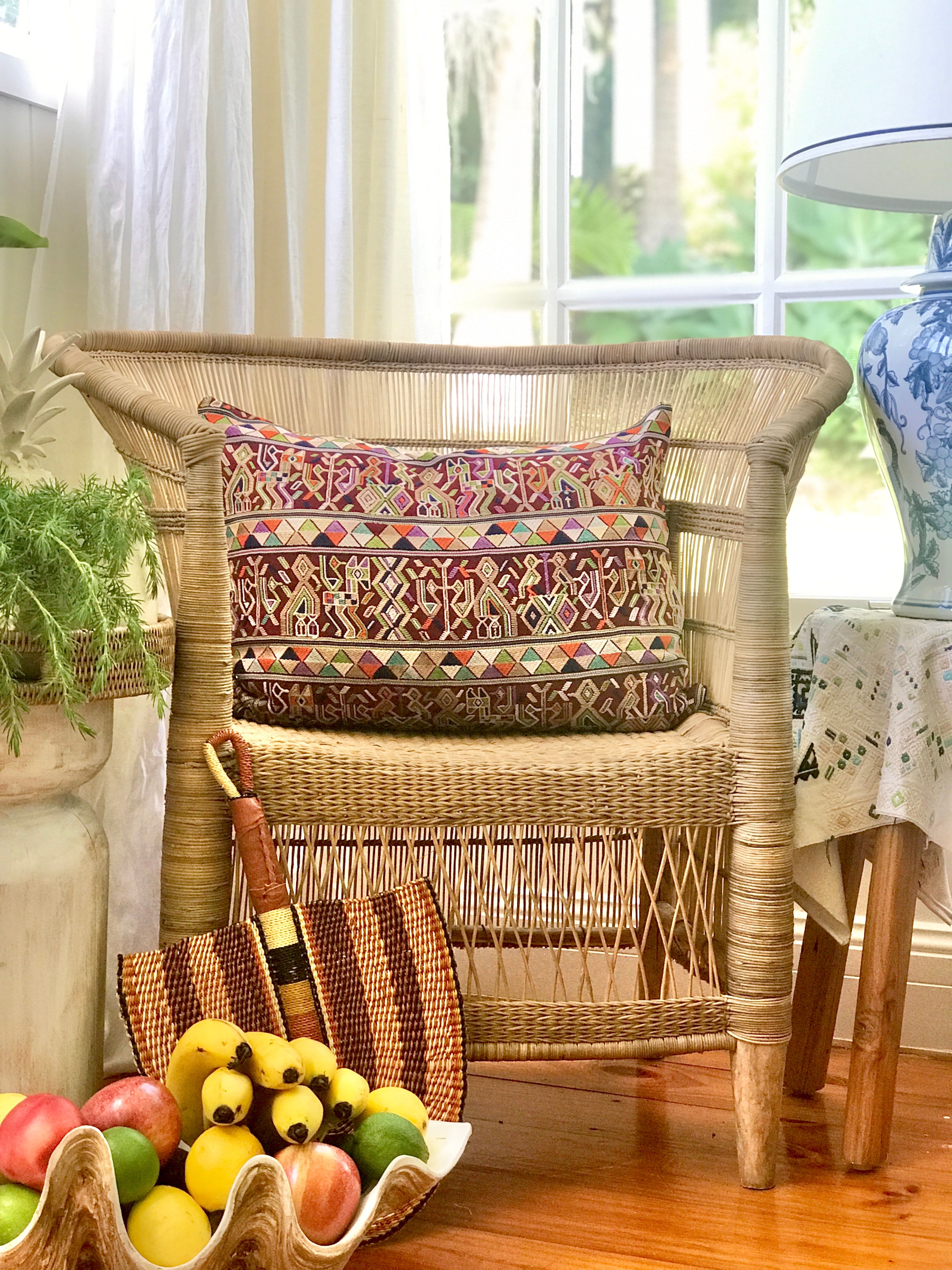 Red Guatemalan Huipil Pillow - Nebaj VI