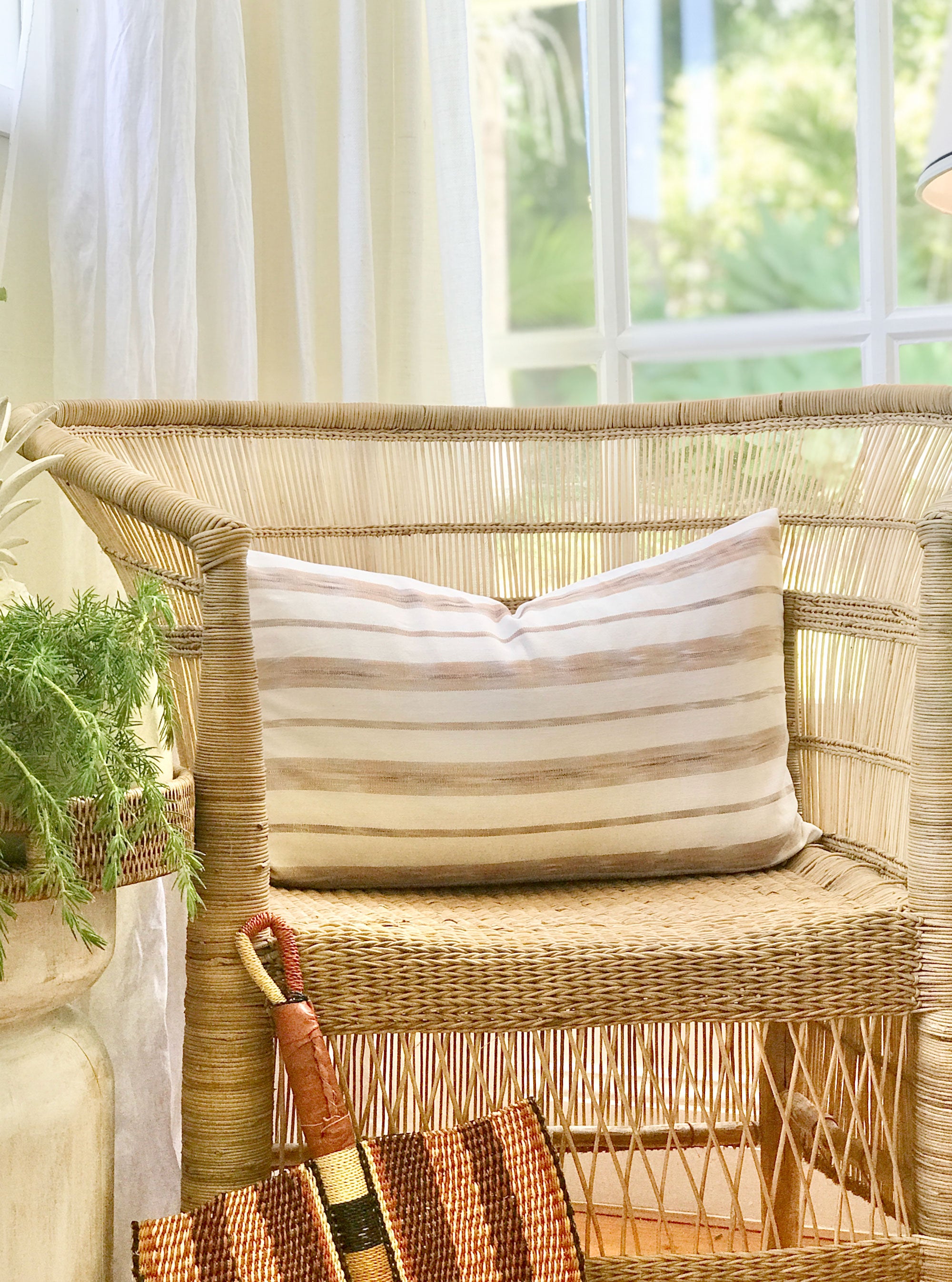 Handwoven Guatemala ikat pillow