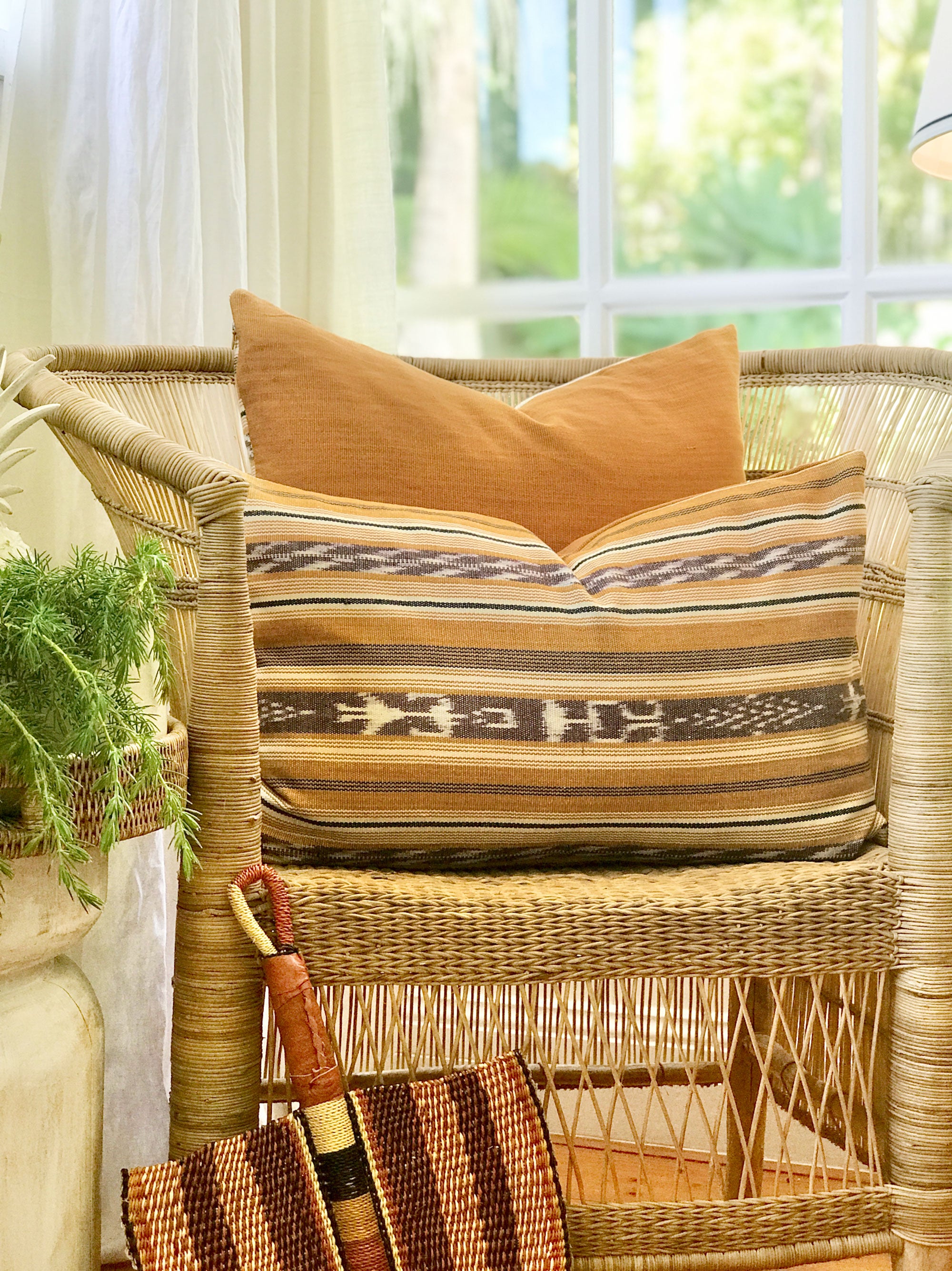 Handwoven Guatemala ikat pillow