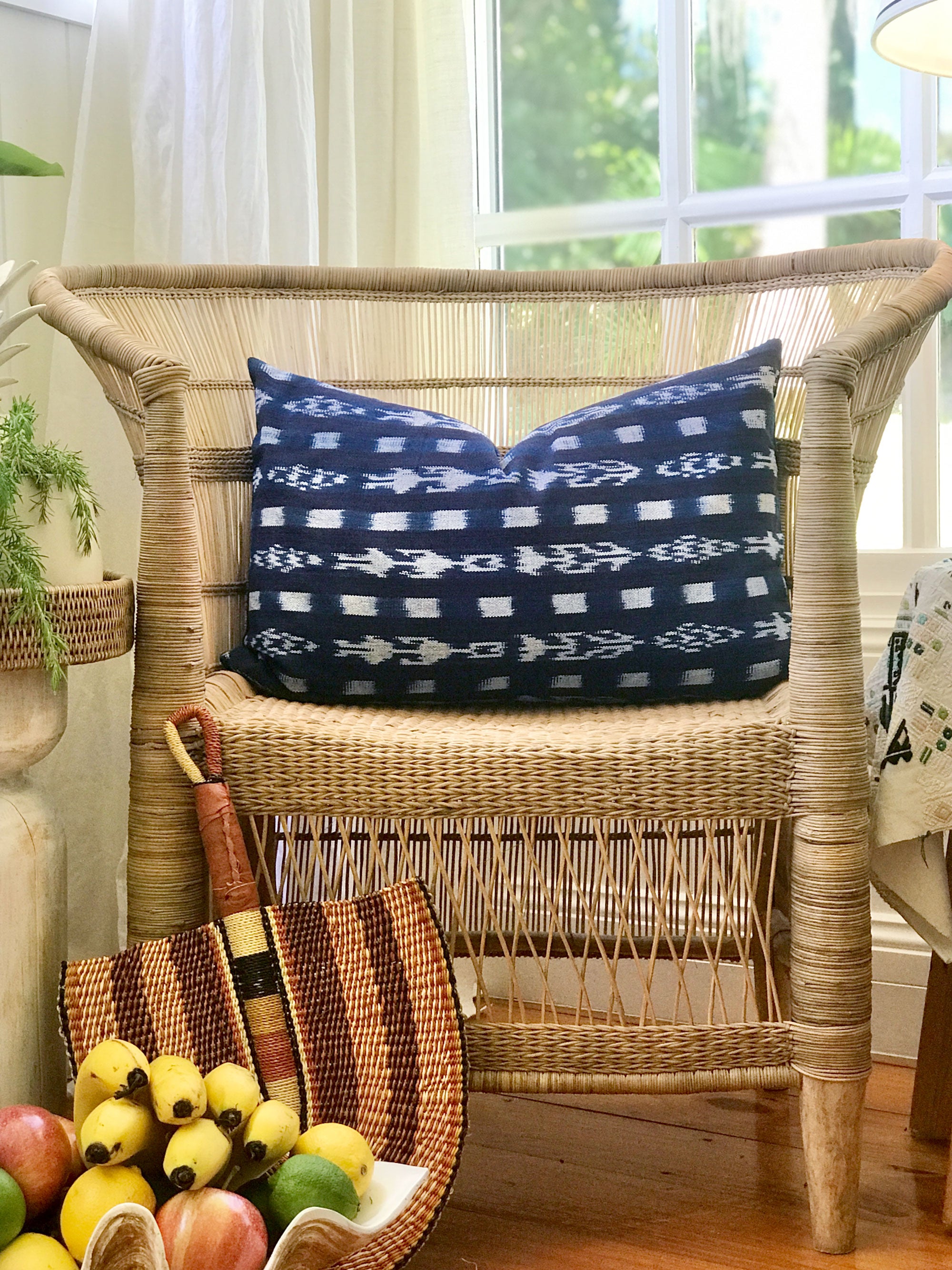 Handwoven Guatemala ikat pillow