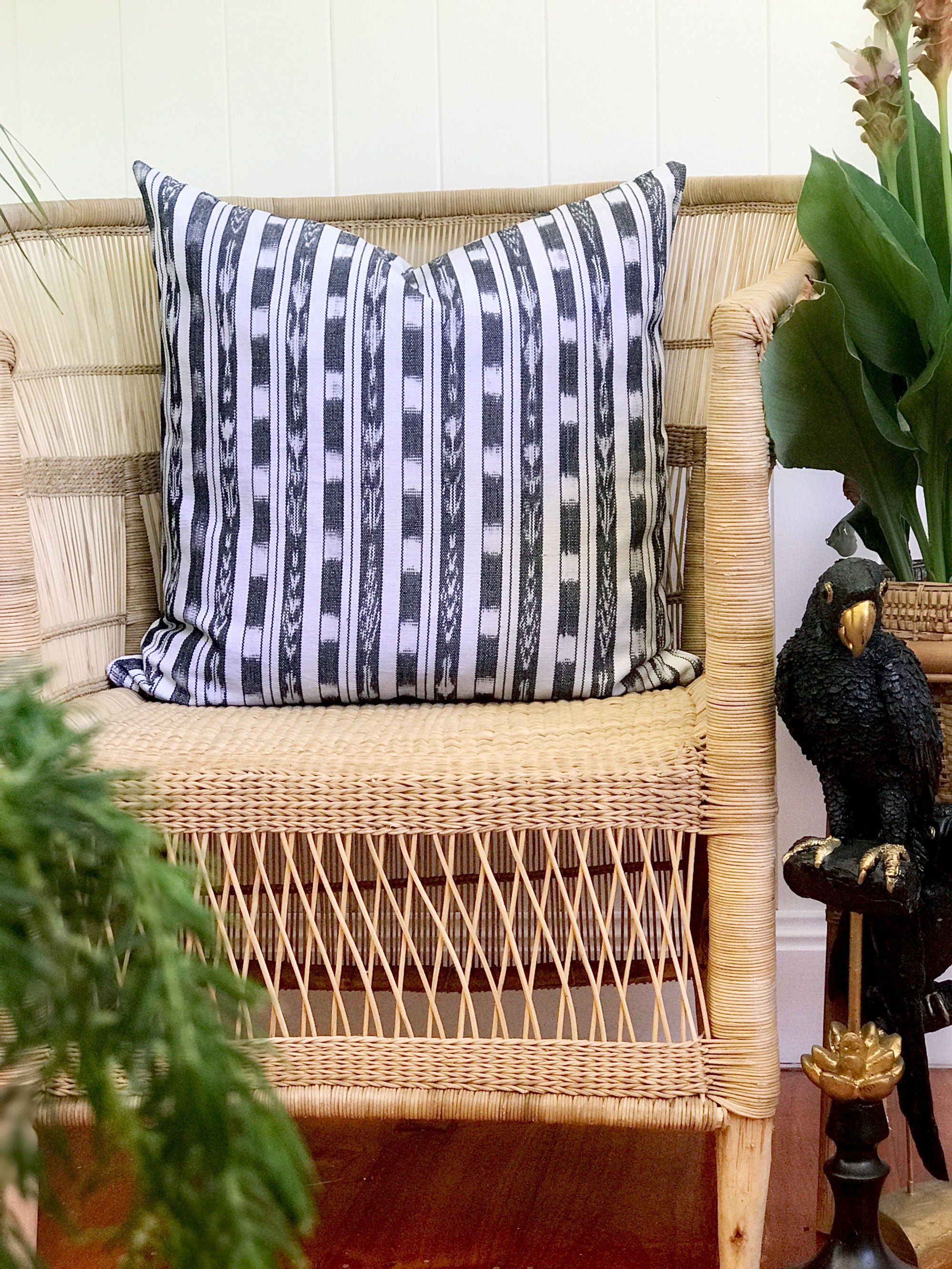 Handwoven Guatemala ikat pillow