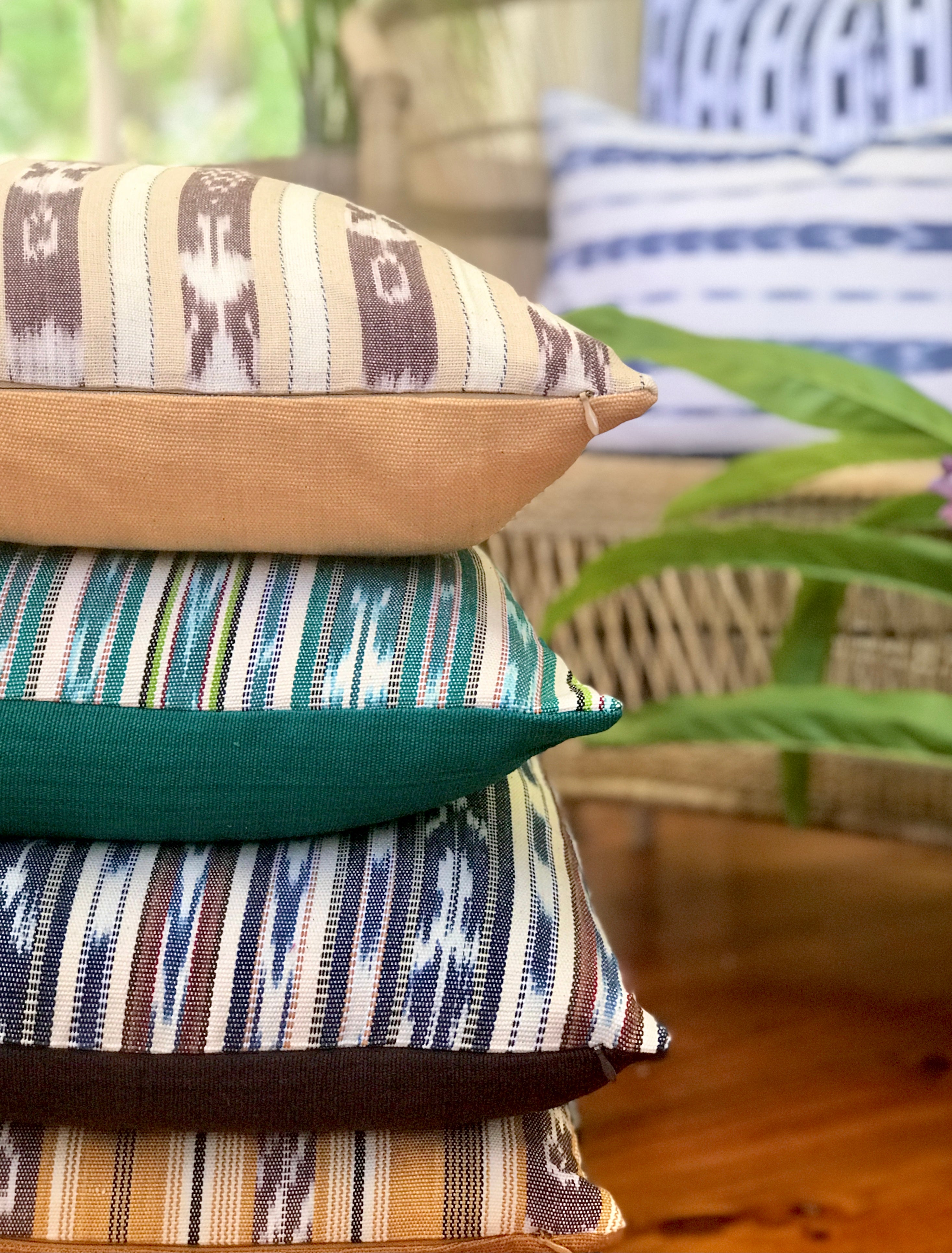 Handwoven Guatemala ikat pillow