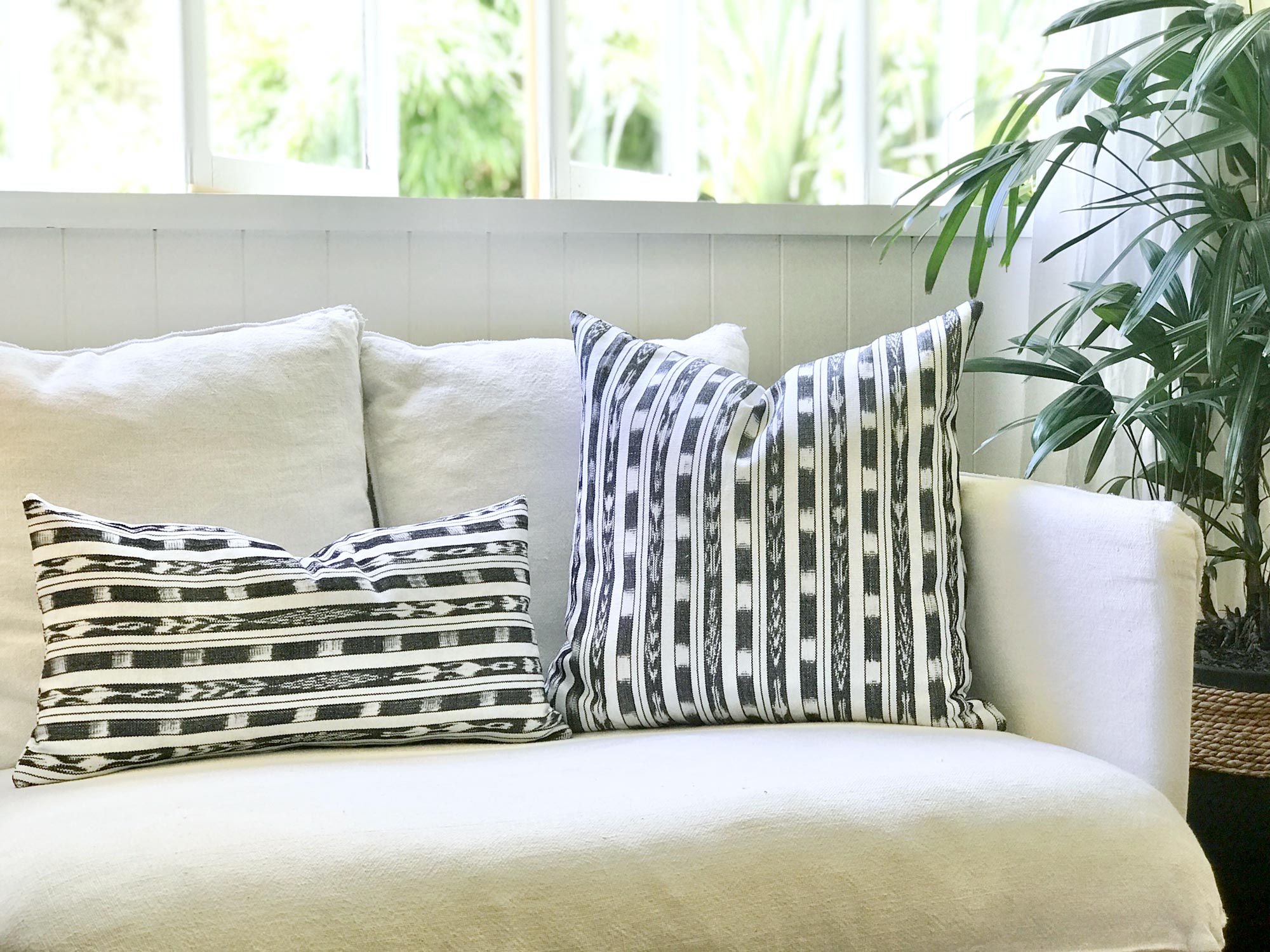 Handwoven Guatemala ikat pillow