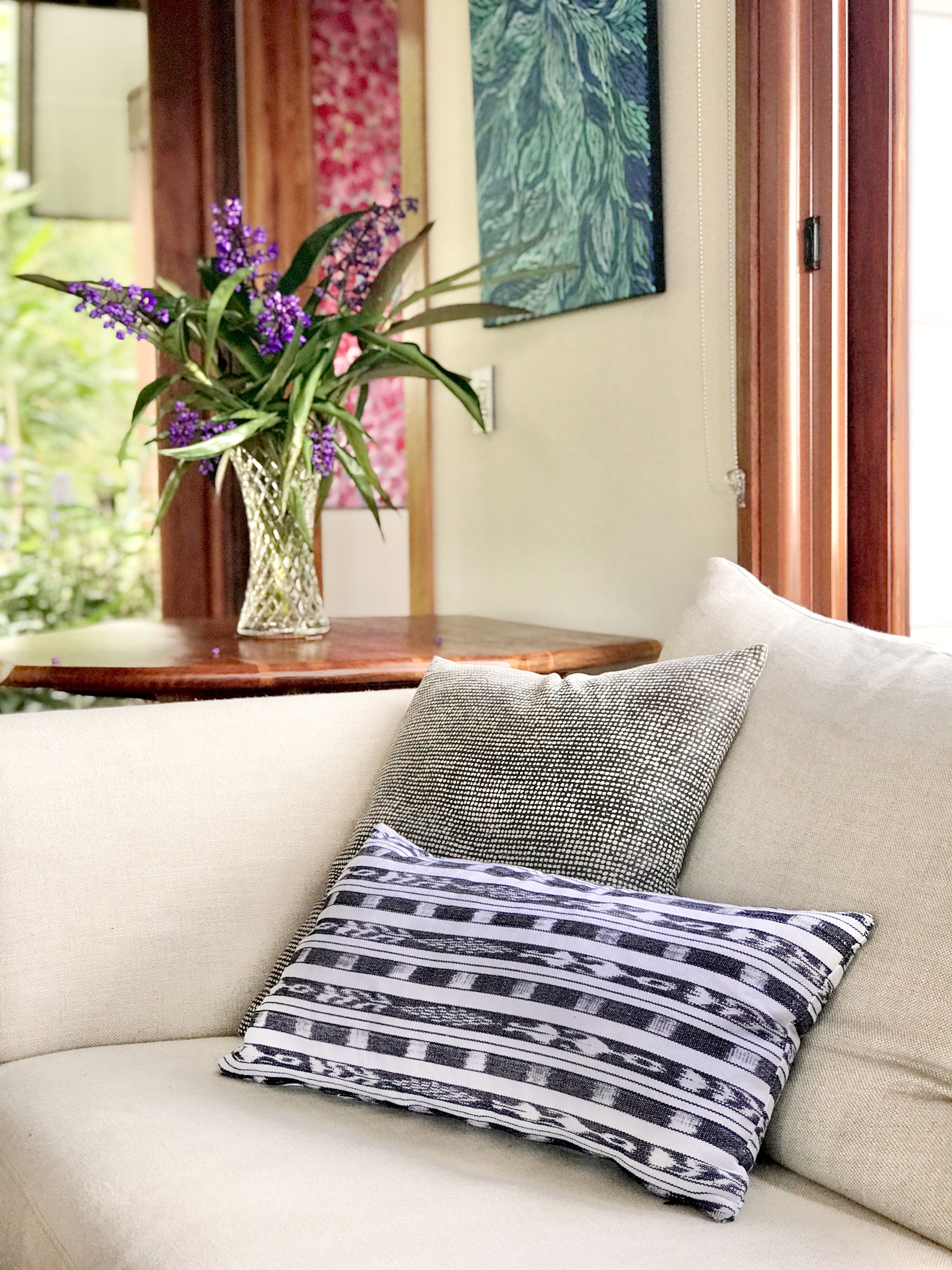 Handwoven Guatemala ikat pillow