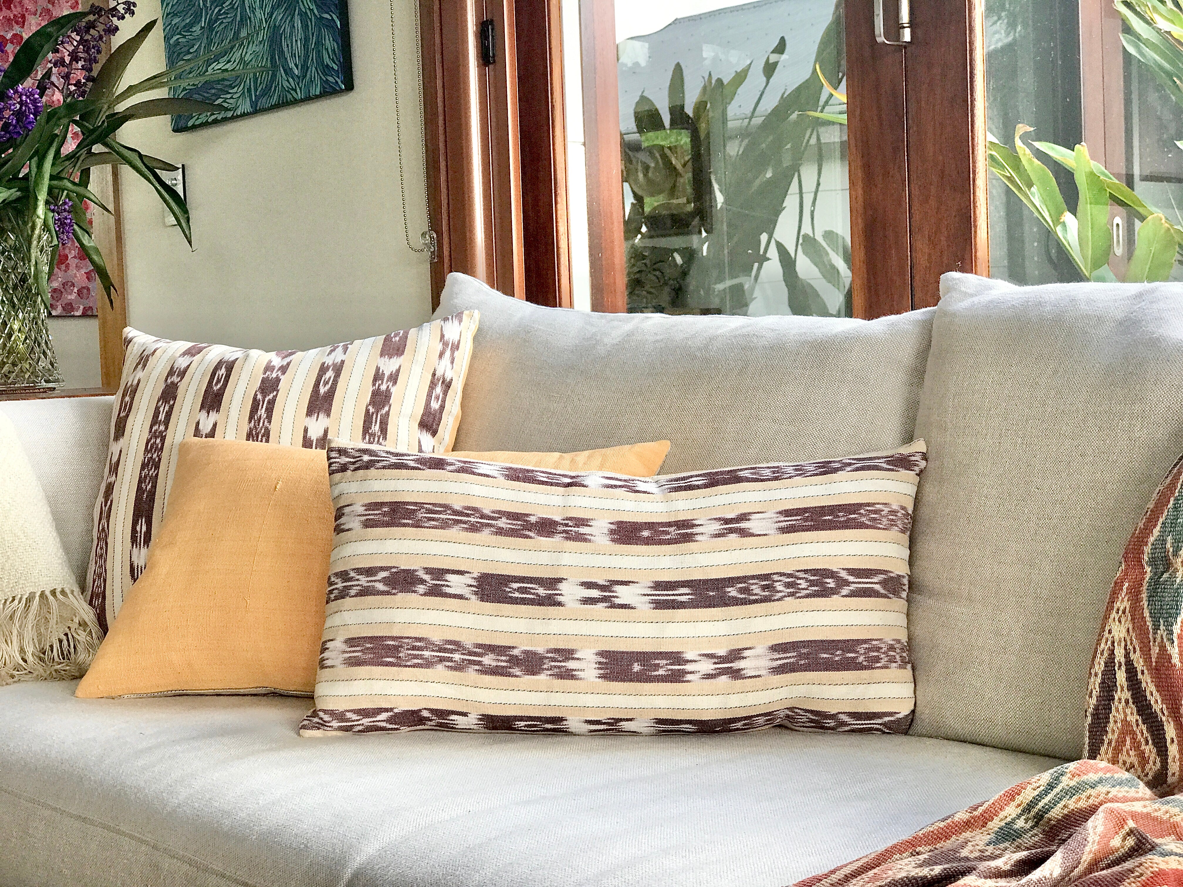 Cocoa - Ikat Throw Pillow