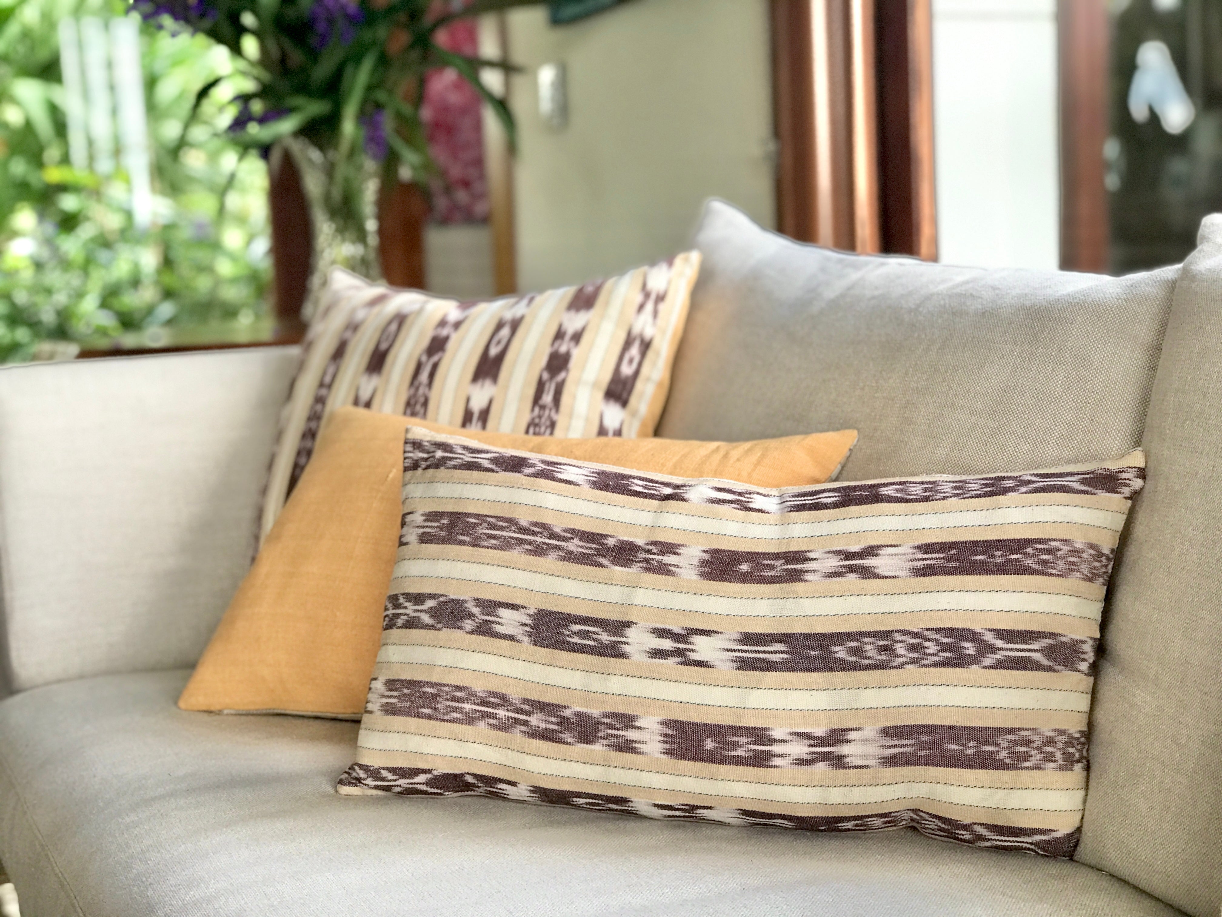 Handwoven Guatemala ikat pillow