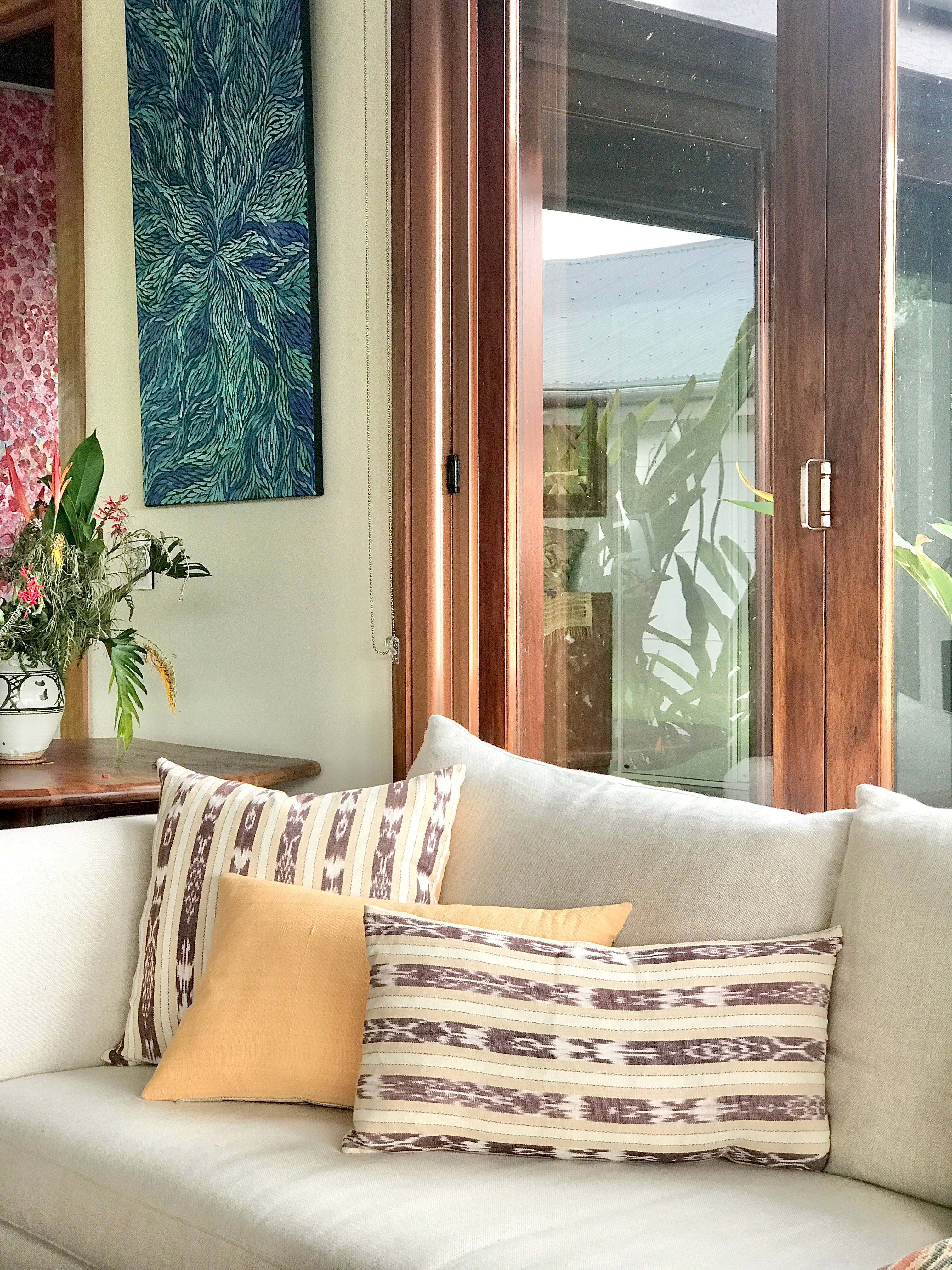 Handwoven Guatemala ikat pillow