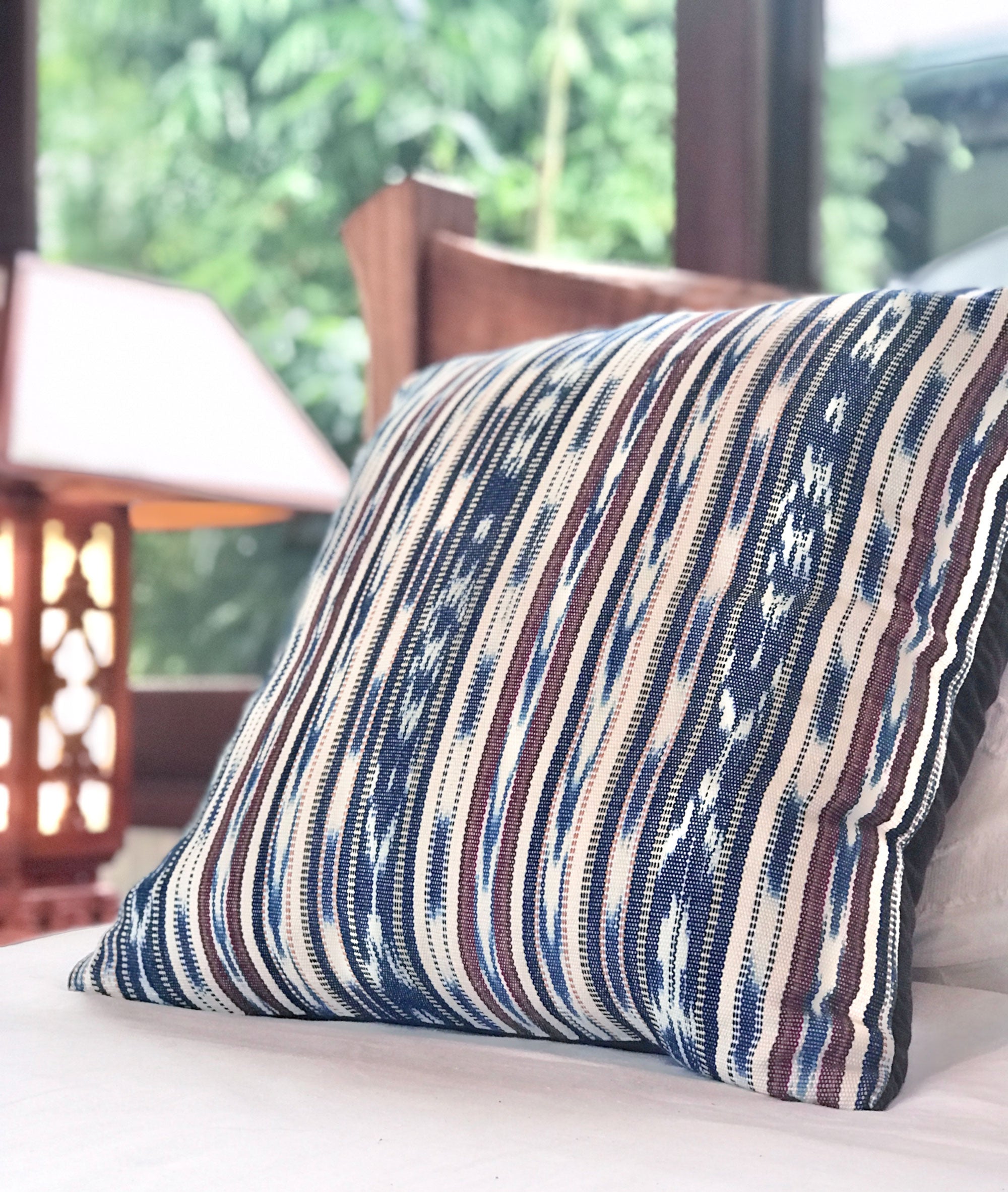 Handwoven Guatemala ikat pillow