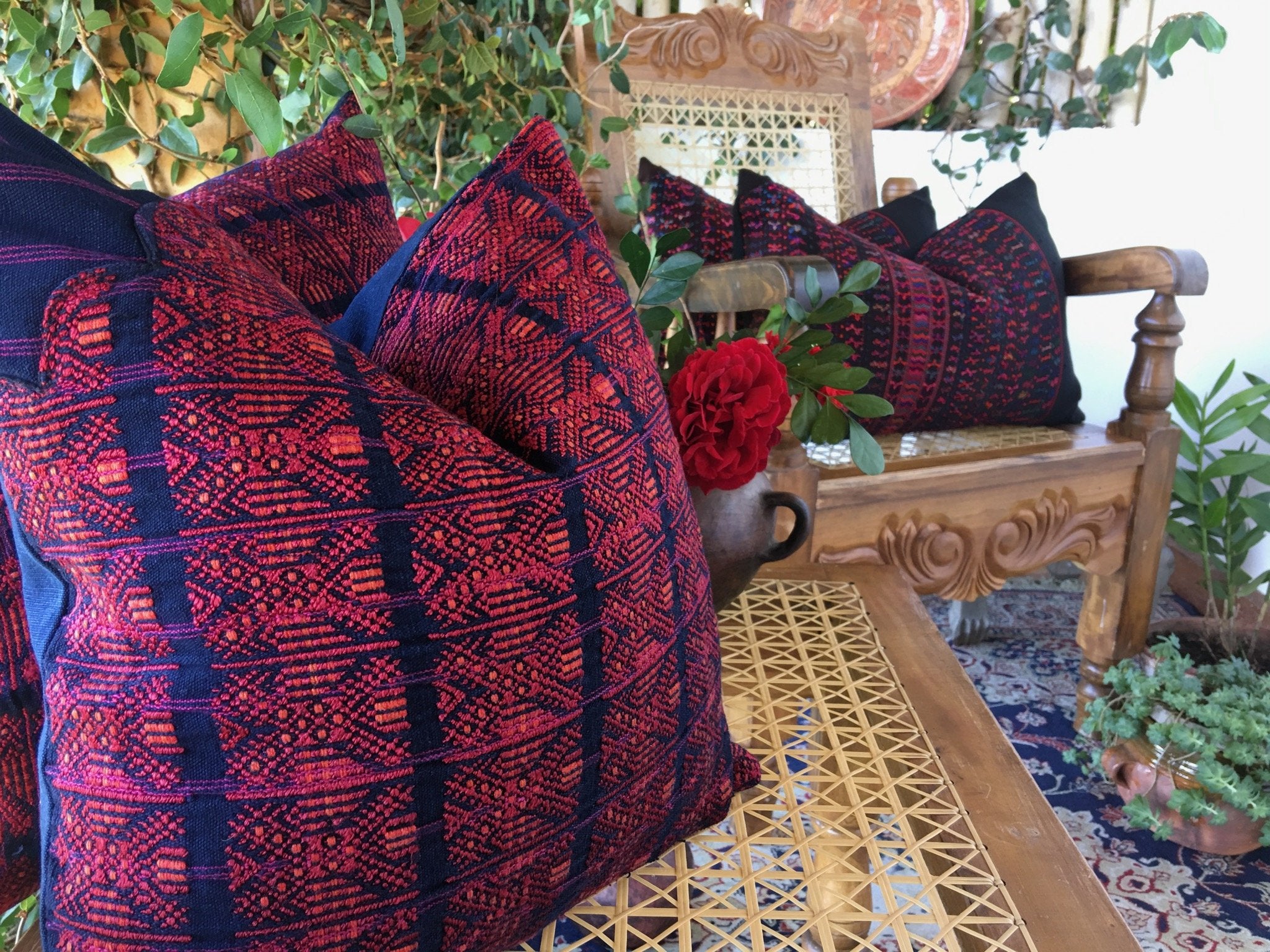 Guatemalan textiles, huipil pillow - Lamour Artisans