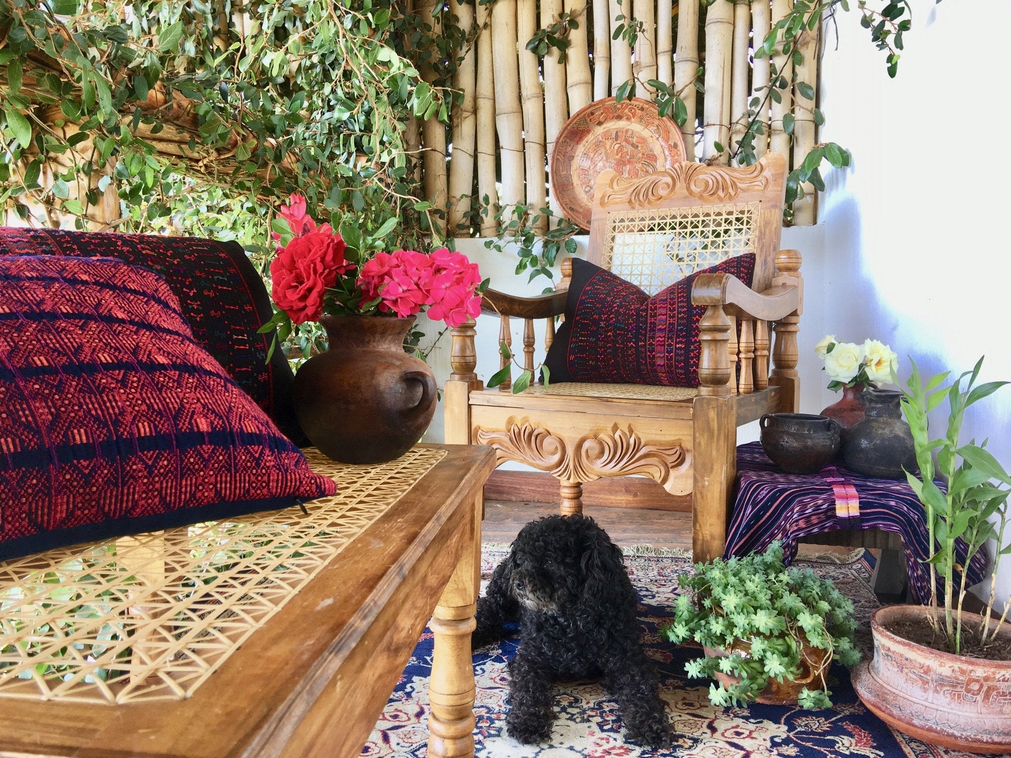 Guatemalan textiles, huipil pillow - Lamour Artisans