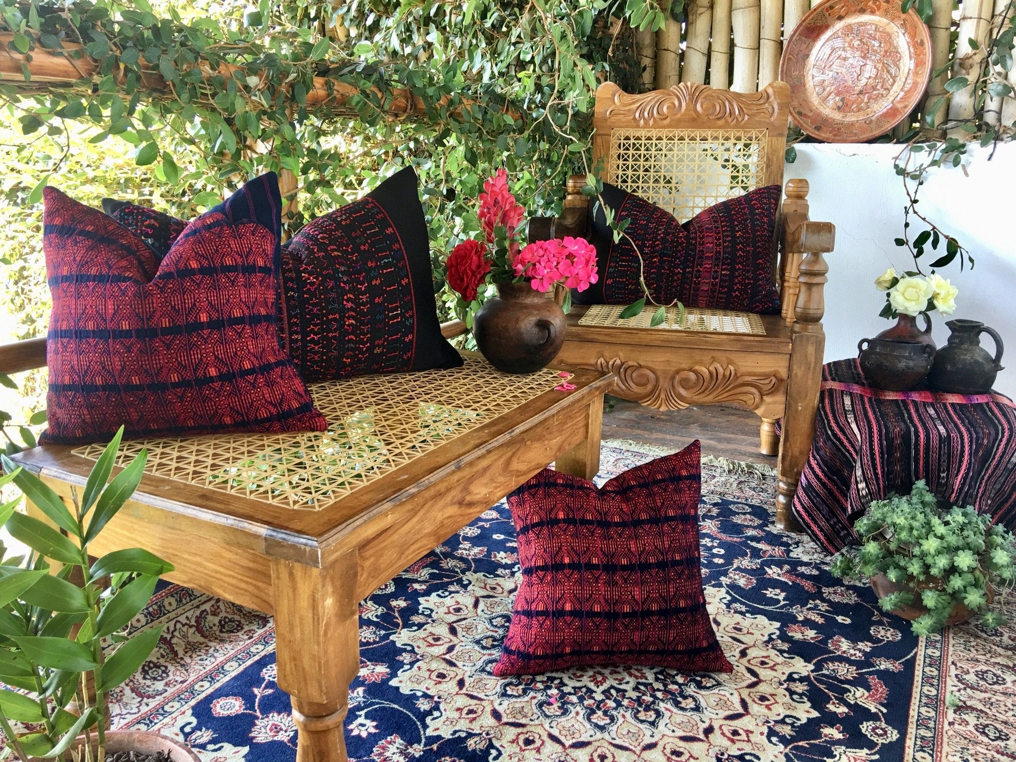 Guatemalan textiles, huipil pillow - Lamour Artisans