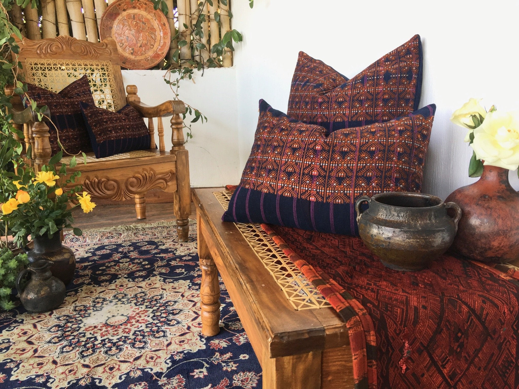 Guatemalan textiles, huipil pillow - Lamour Artisans