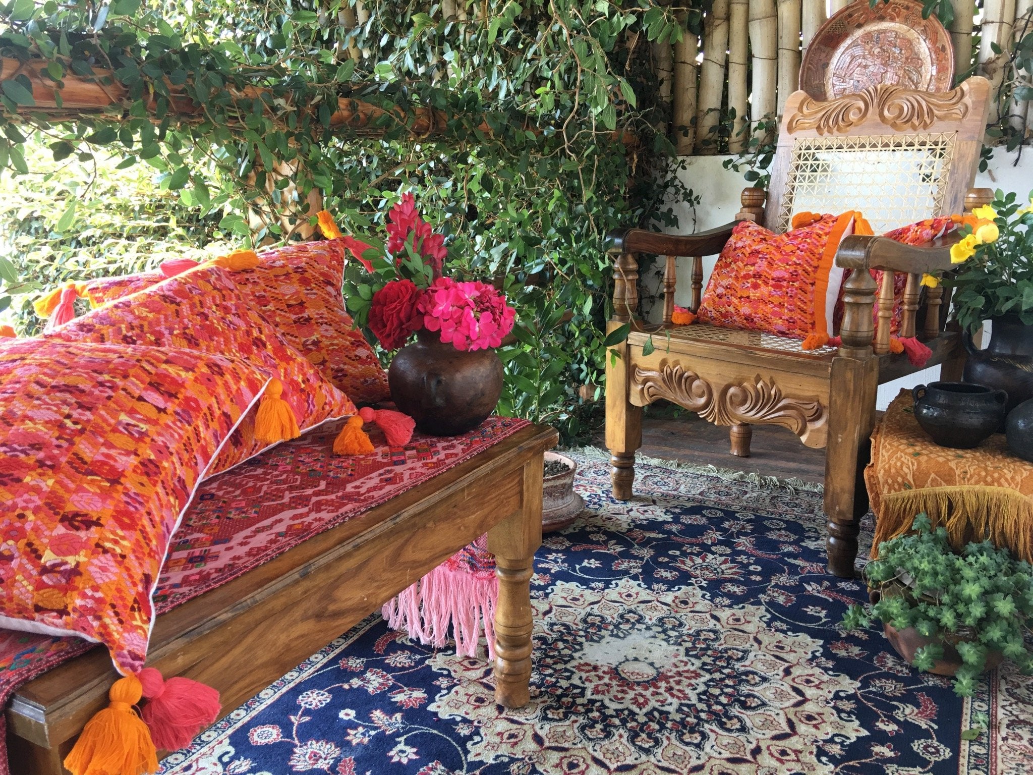 Guatemalan textiles, huipil pillow - Lamour Artisans