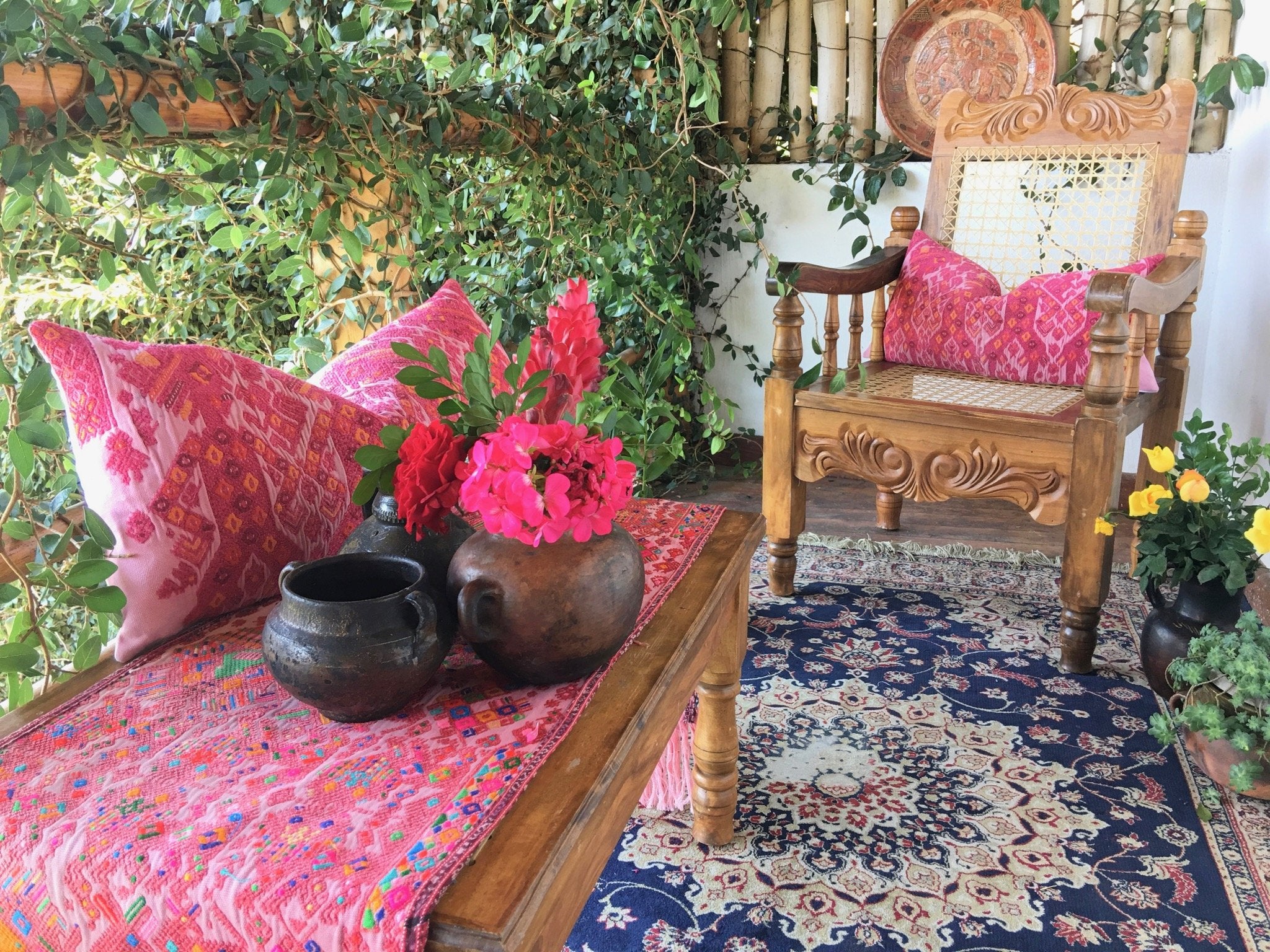 Guatemalan textiles, huipil pillow - Lamour Artisans