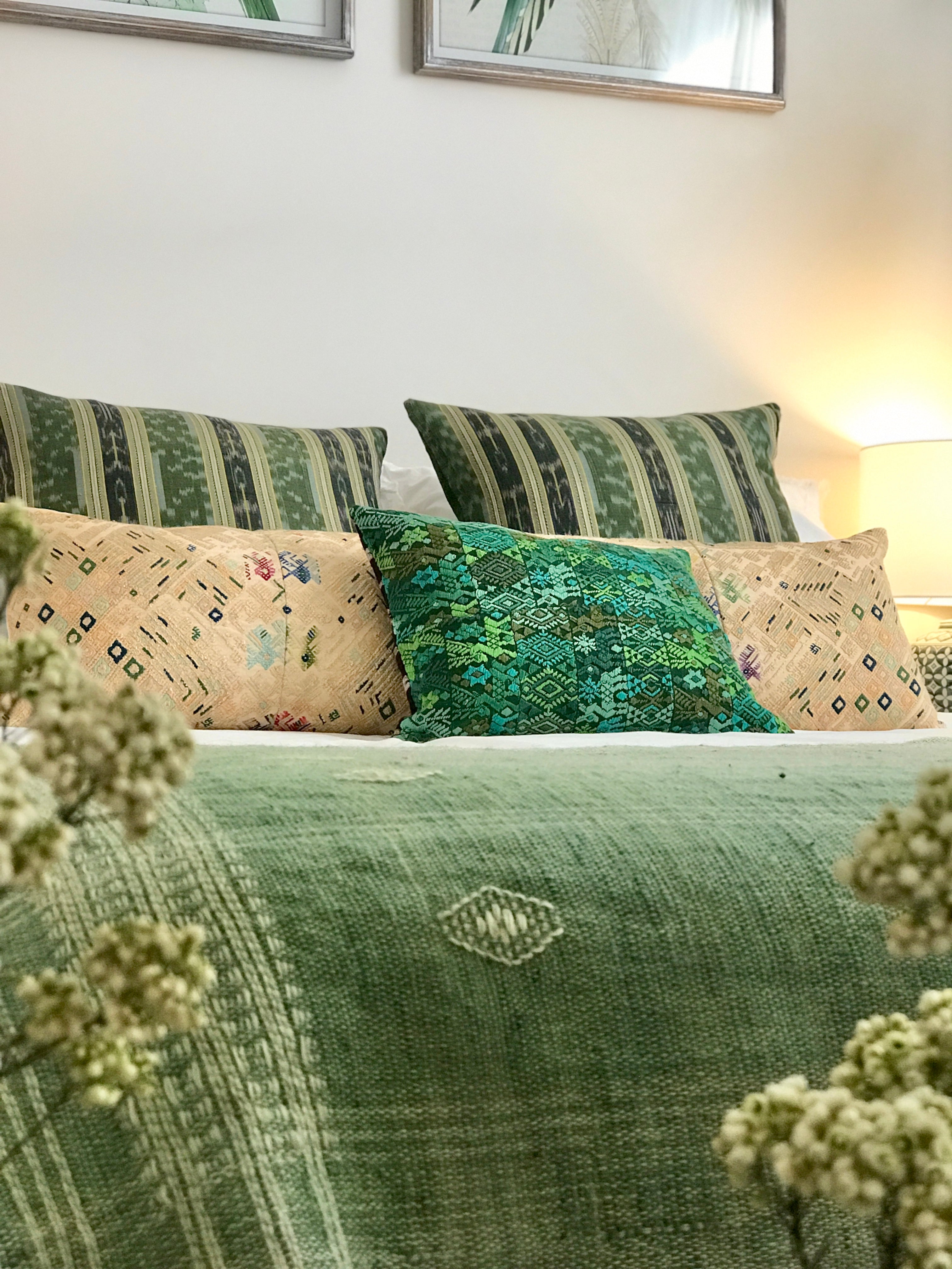 Handwoven Guatemala ikat pillow