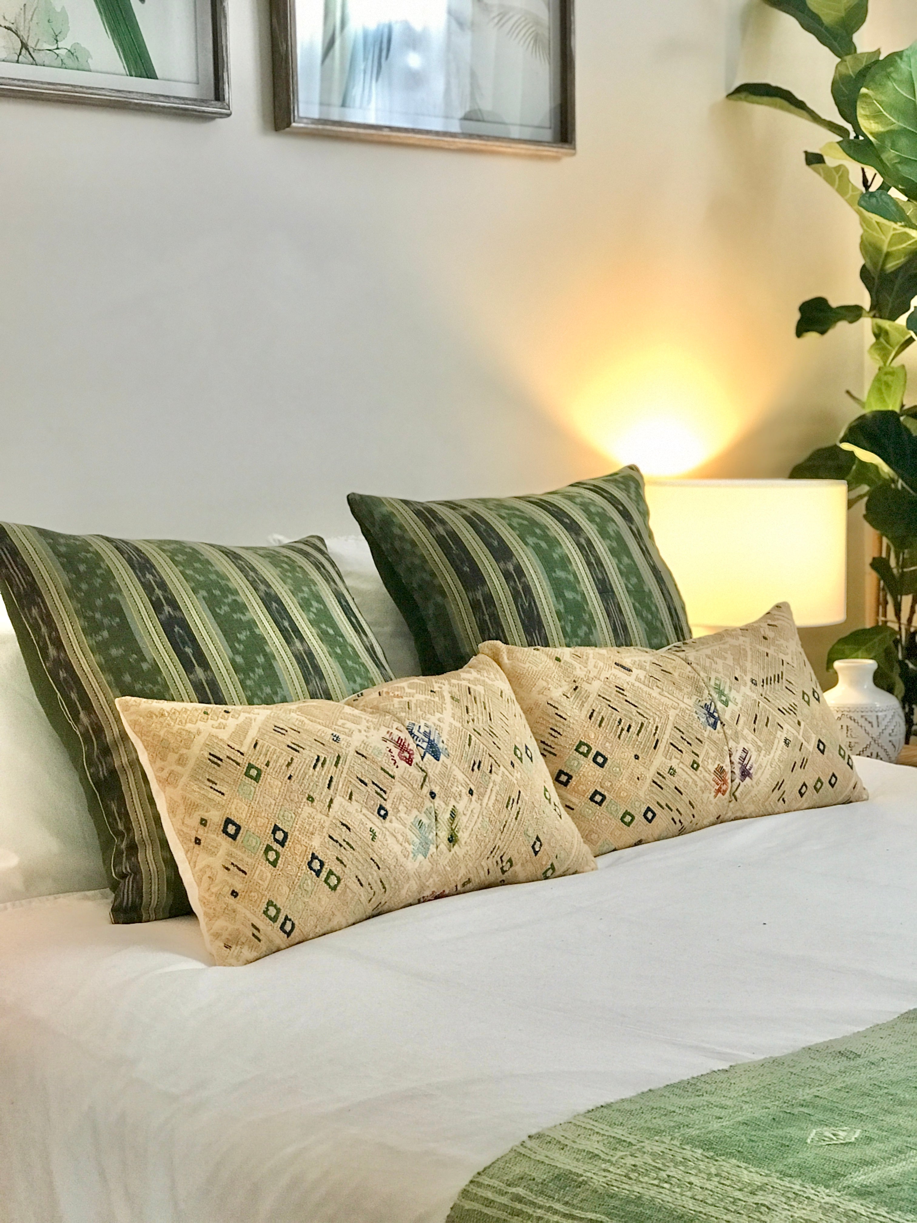 Handwoven Guatemala ikat pillow