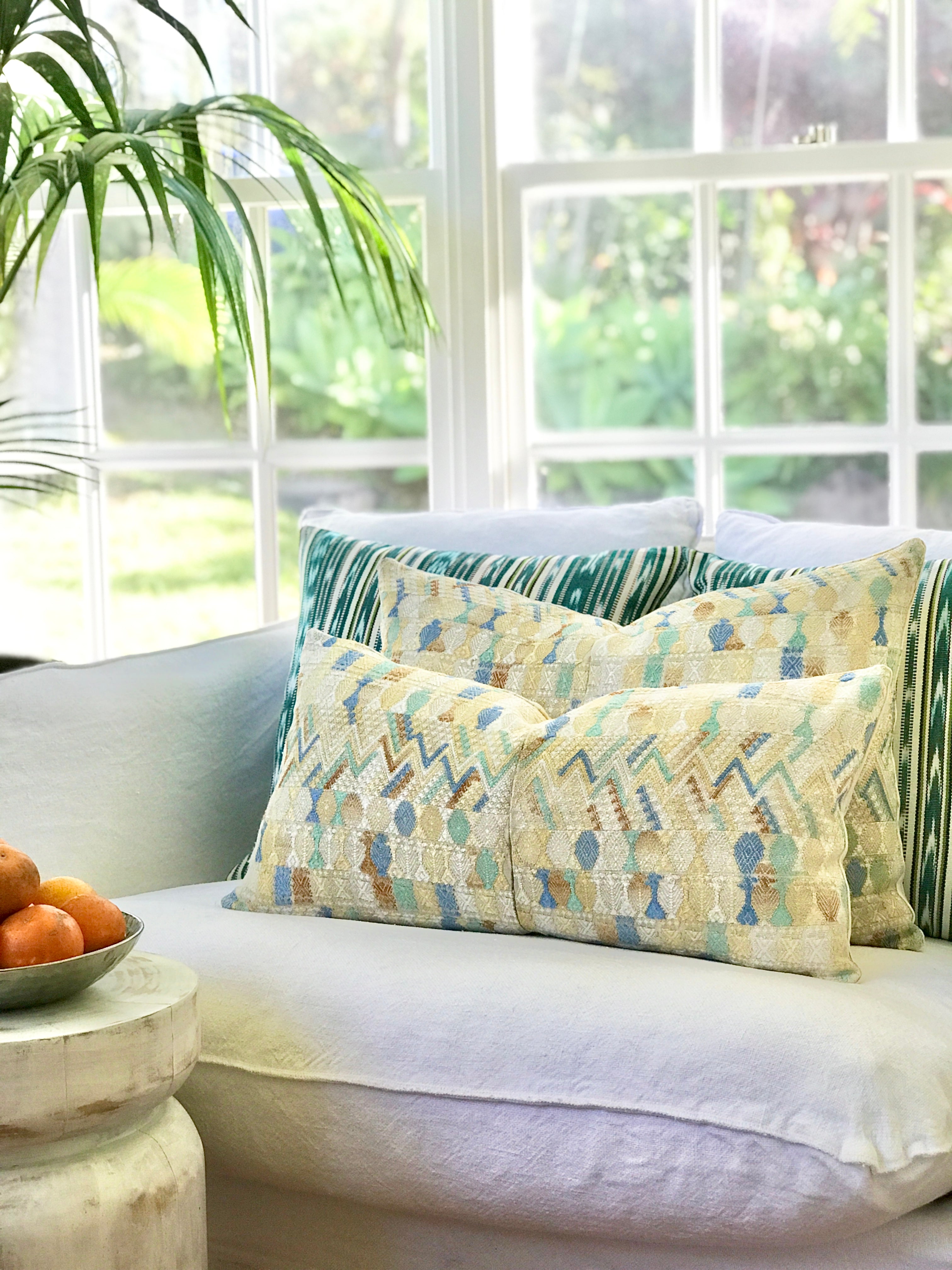 Vintage Textile Cushion - Pale Nahuala VII