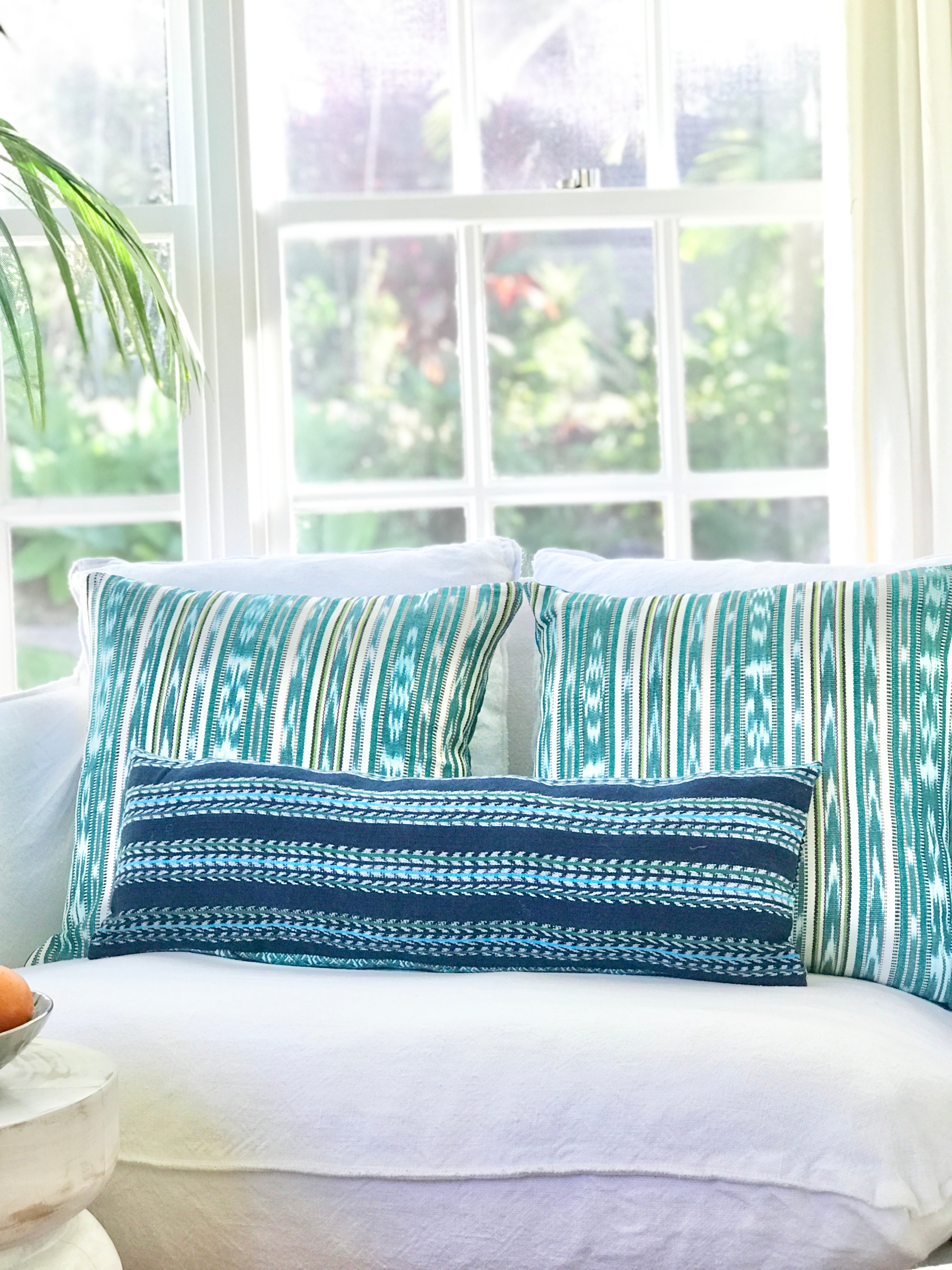 Guatemalan Huipil Pillows - Green Nahuala XXI