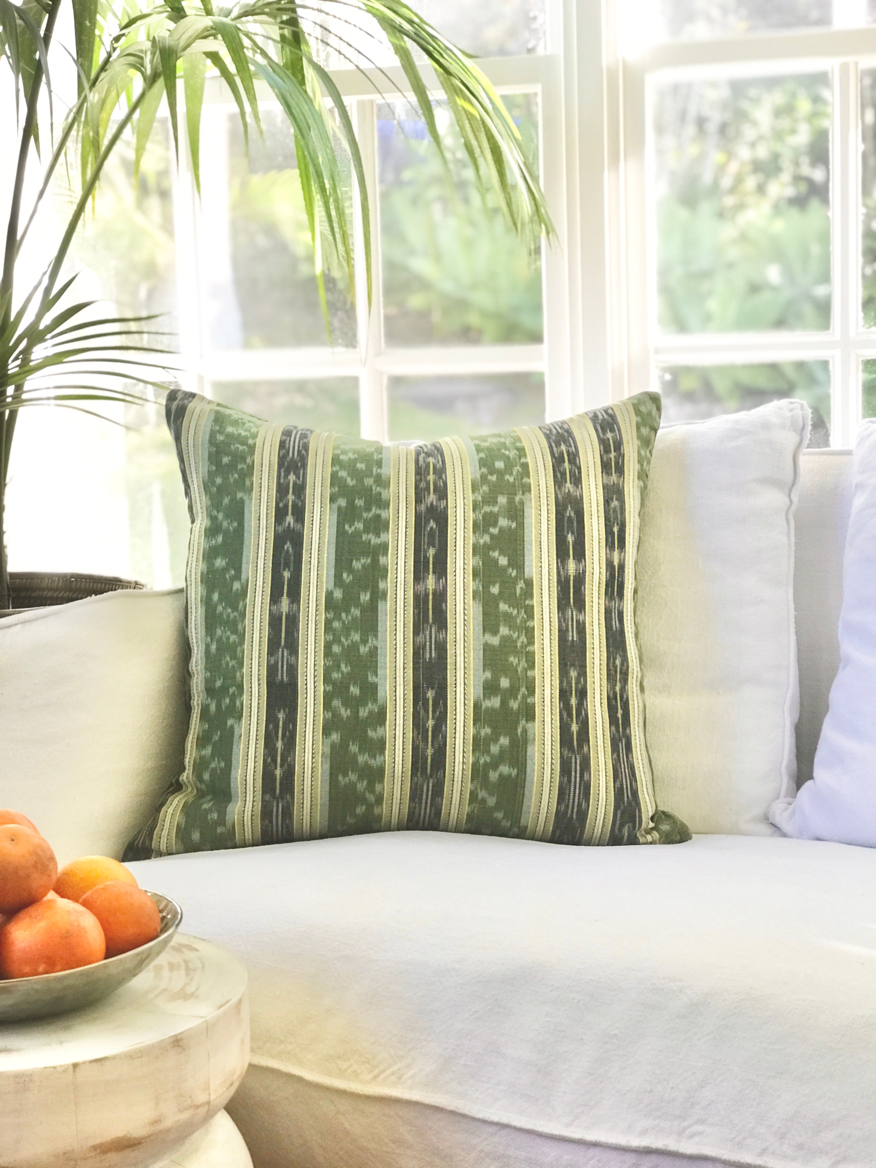 Handwoven Guatemala ikat pillow