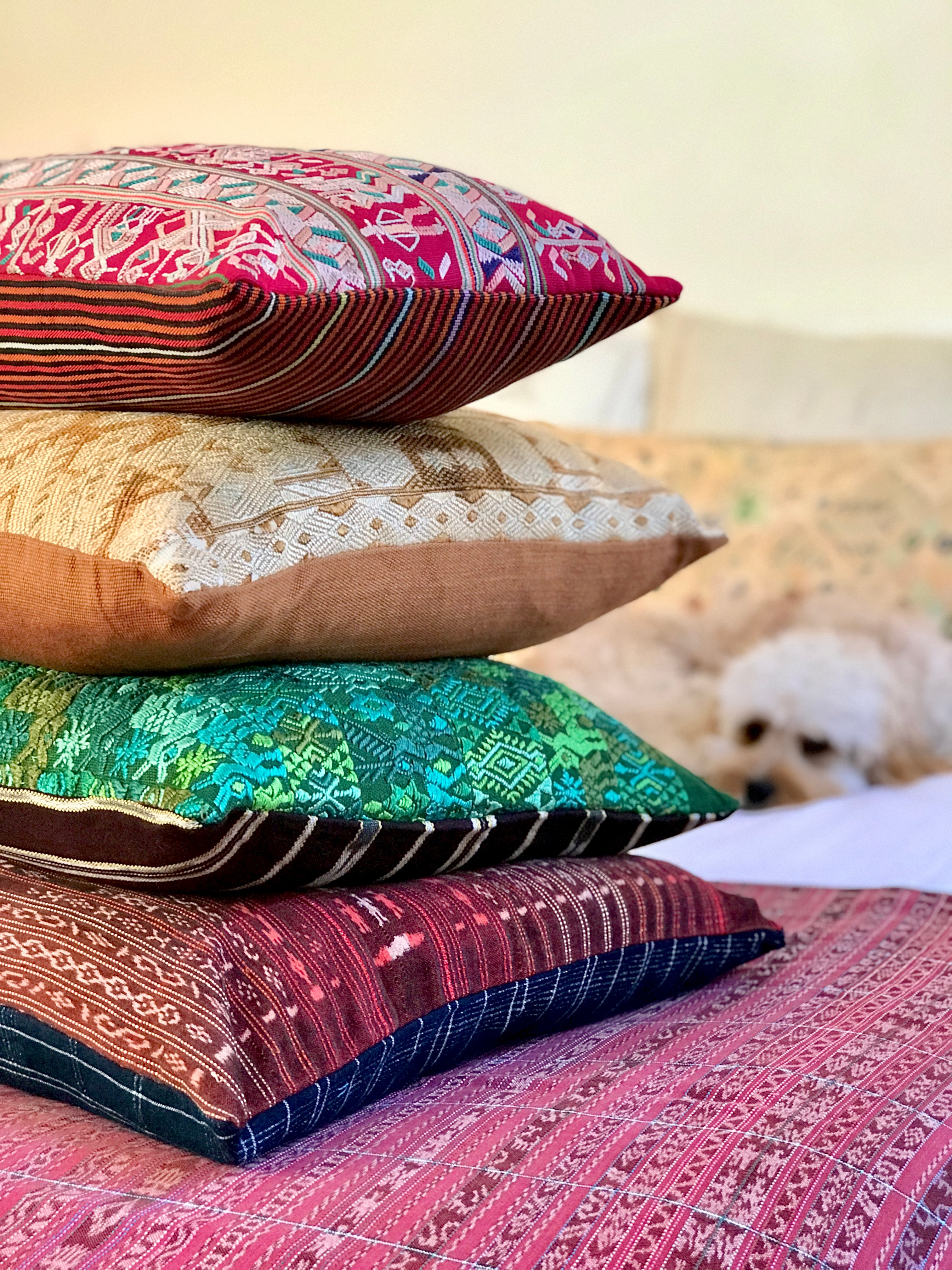 Vintage Textile Cushion - Red Nebaj XIII