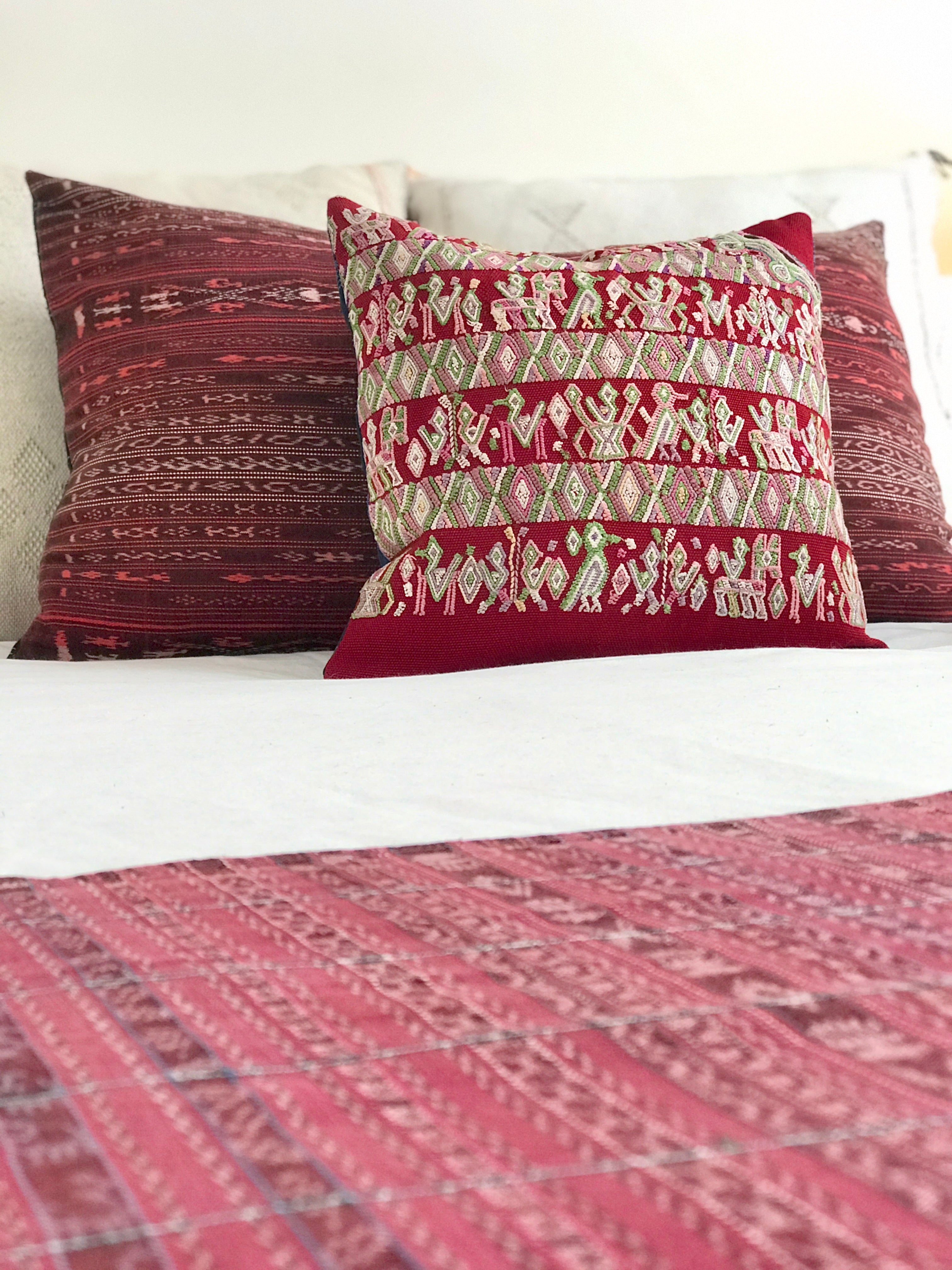 Vintage Textile Cushion - Red Nebaj XII