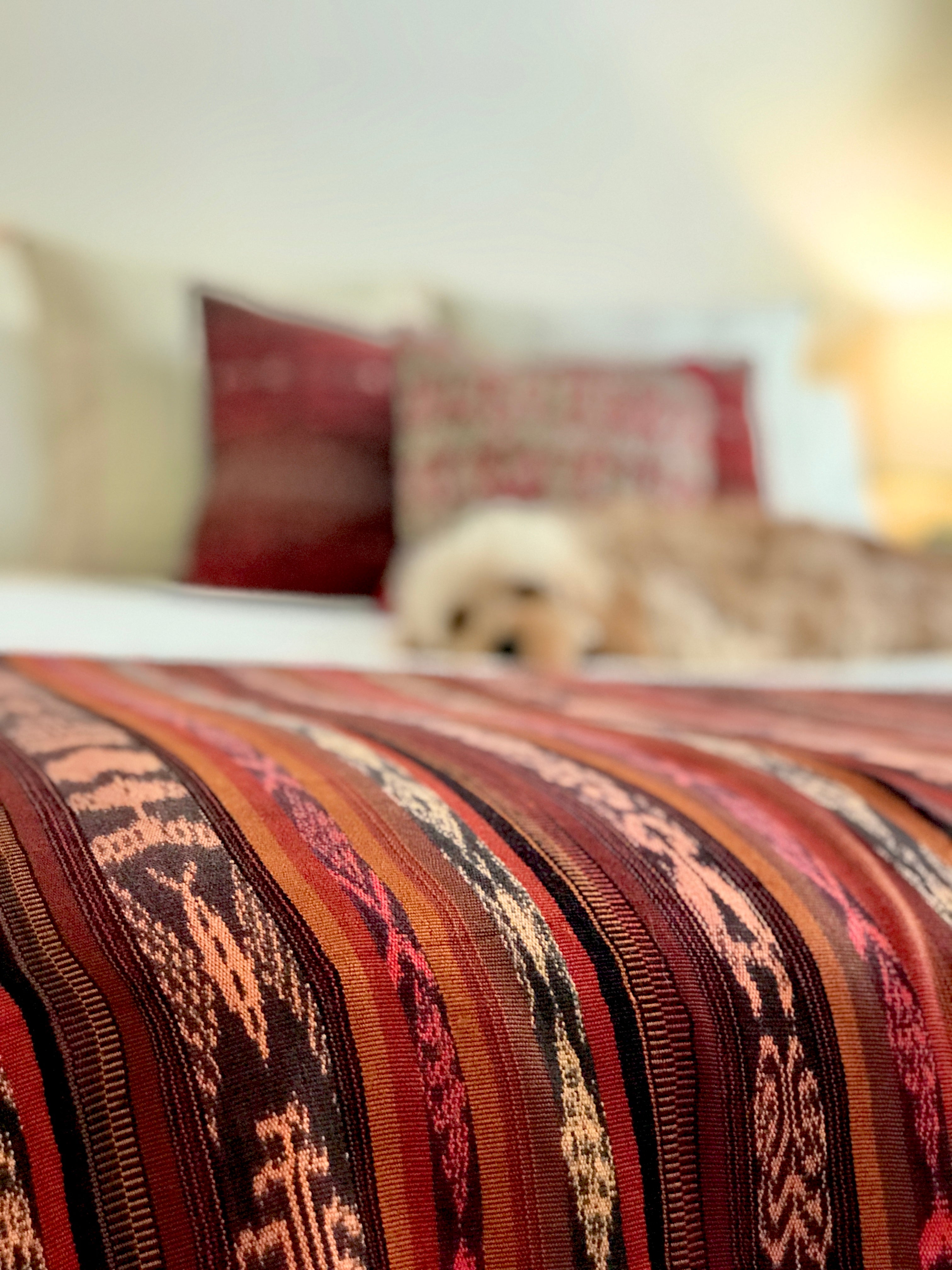 Vintage textile ikat bed throw