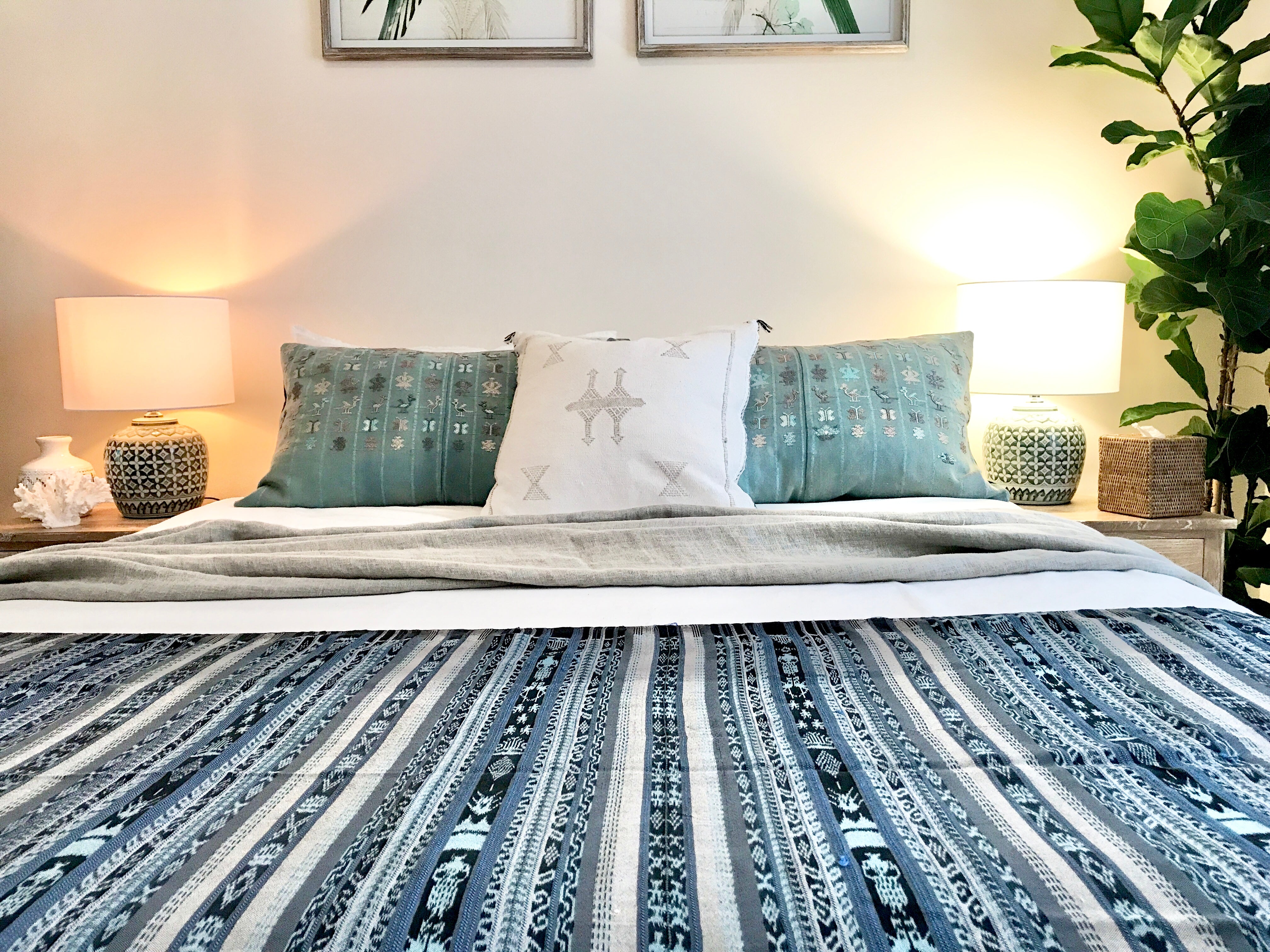 Vintage Textile Cushion - Blue Santa Catarina II