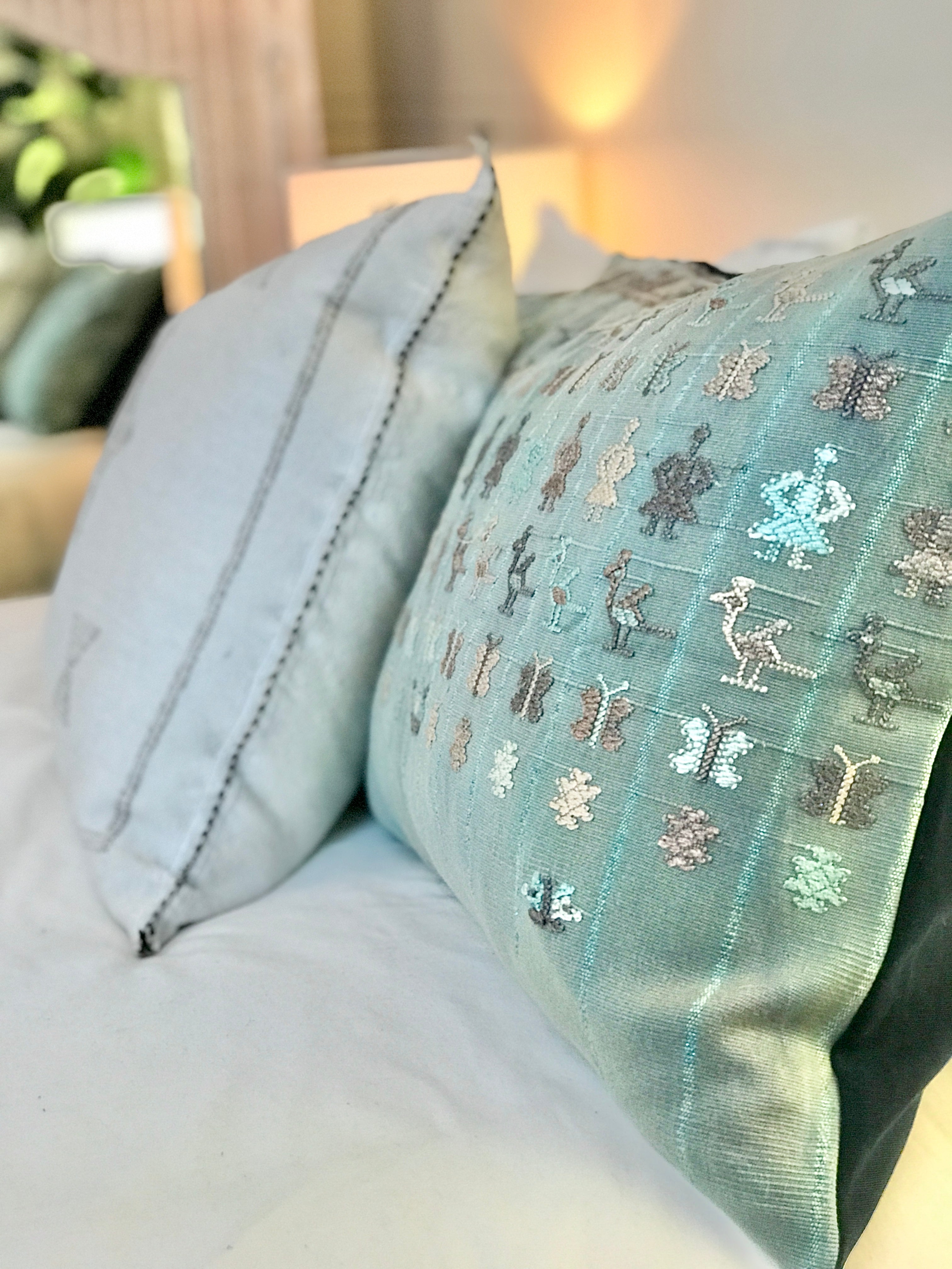 Vintage Textile Cushion - Blue Santa Catarina II