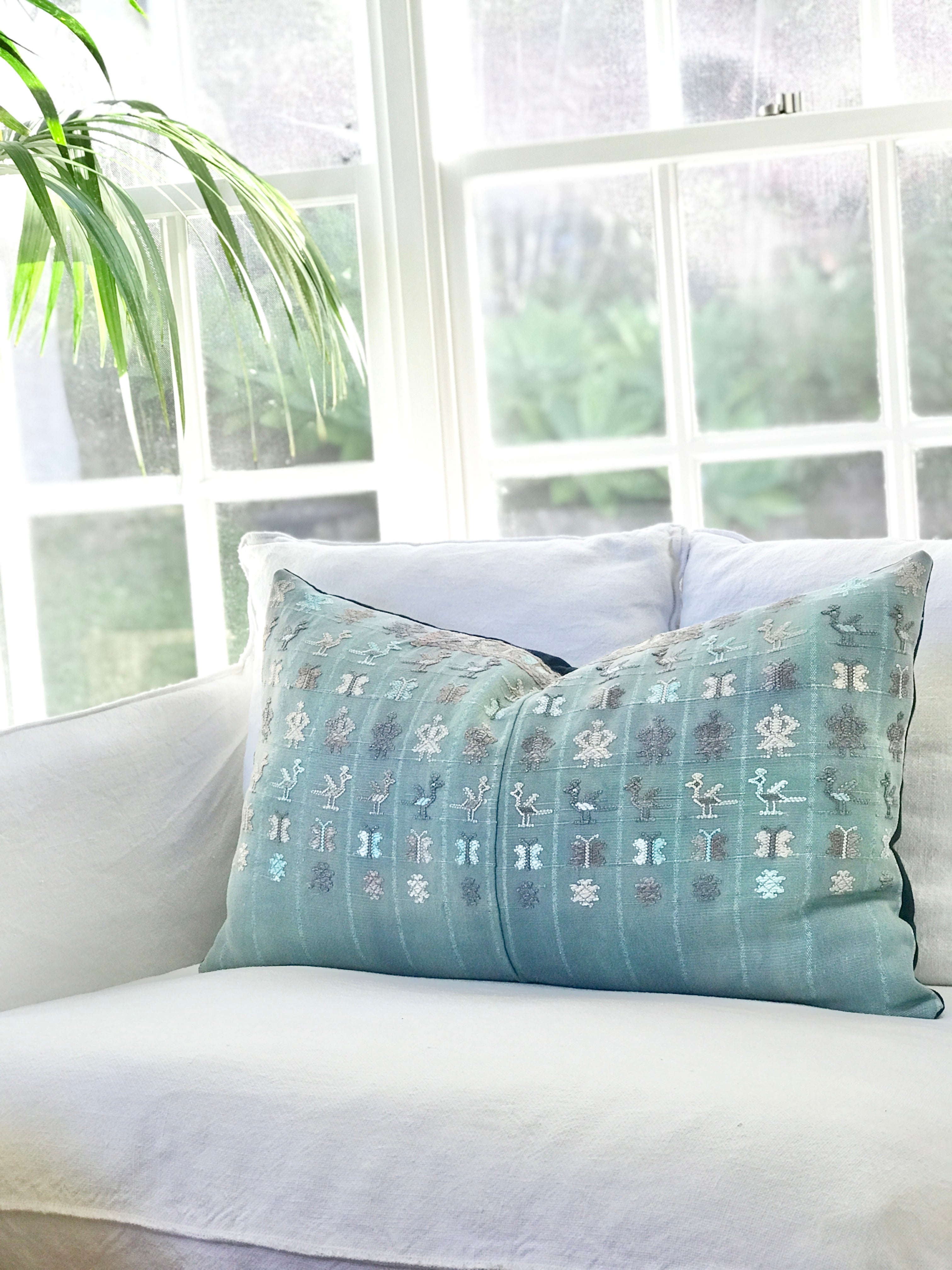 Vintage Textile Cushion - Blue Santa Catarina II