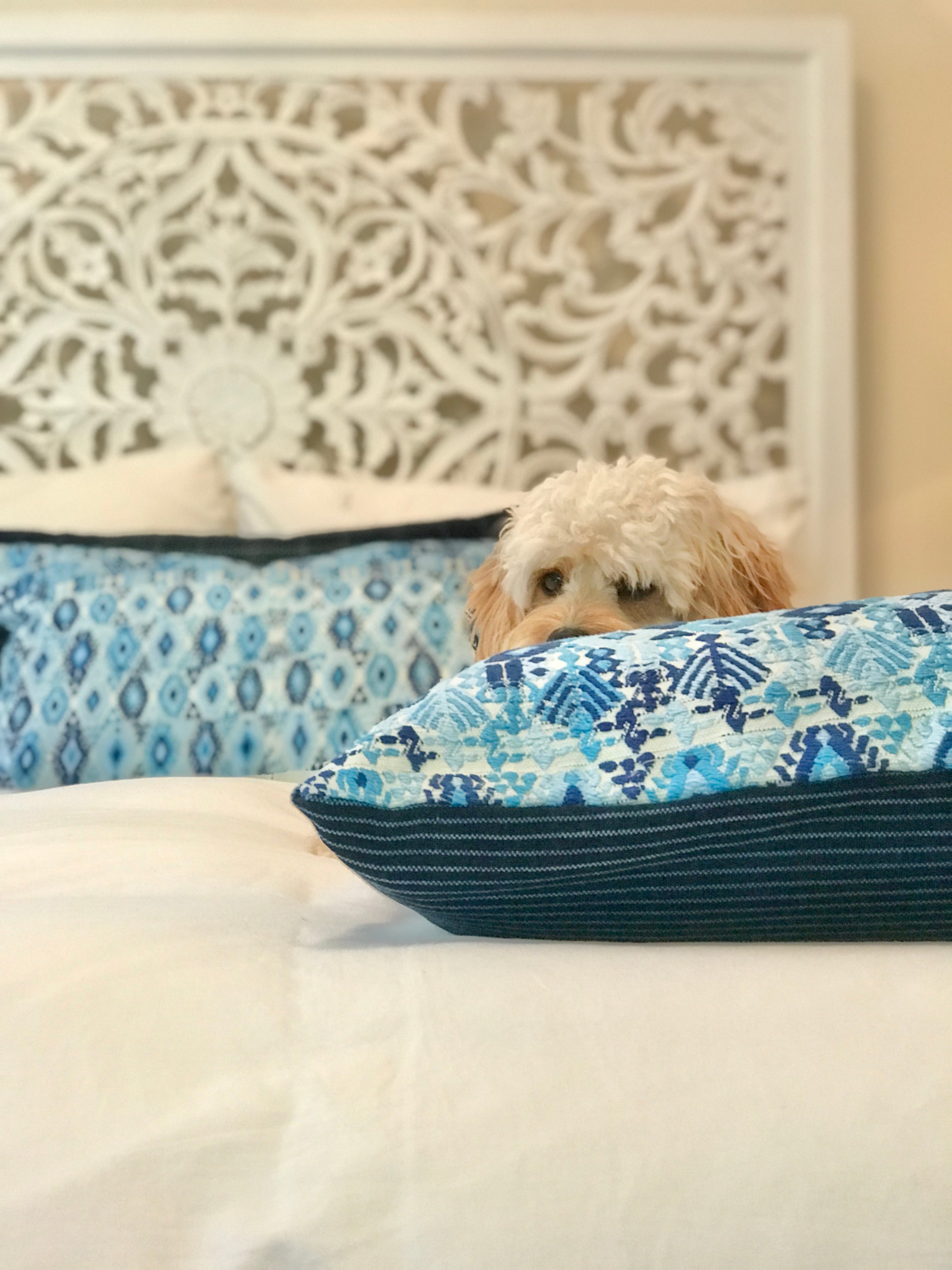 Vintage Textile Pillow - Blue Coban XXVIII