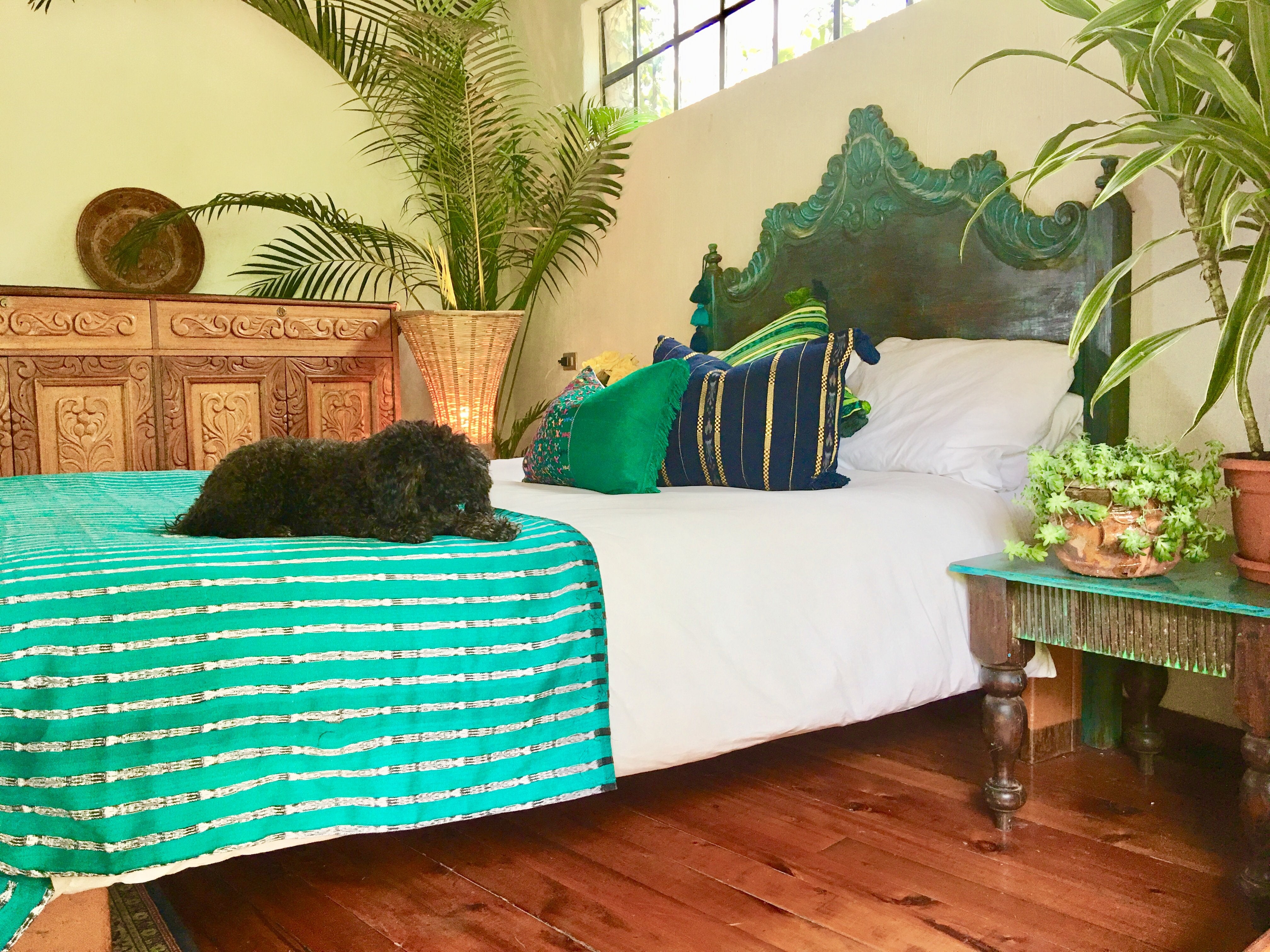 Guatemalan Textile Pillow, vintage, hand woven navy blue and gold striped lumbar cushion with tassels