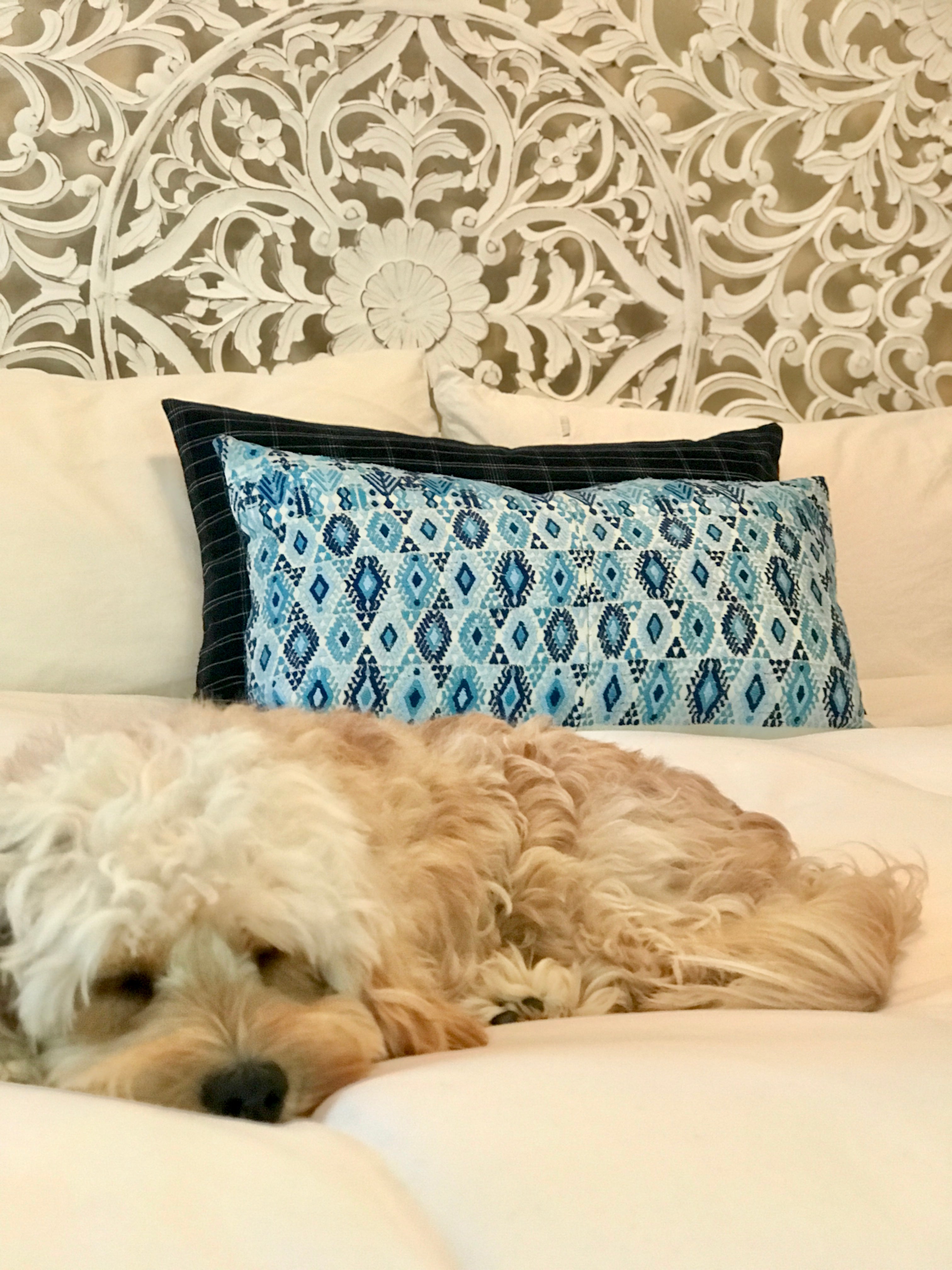 Vintage Textile Pillow - Blue Coban XXVIII