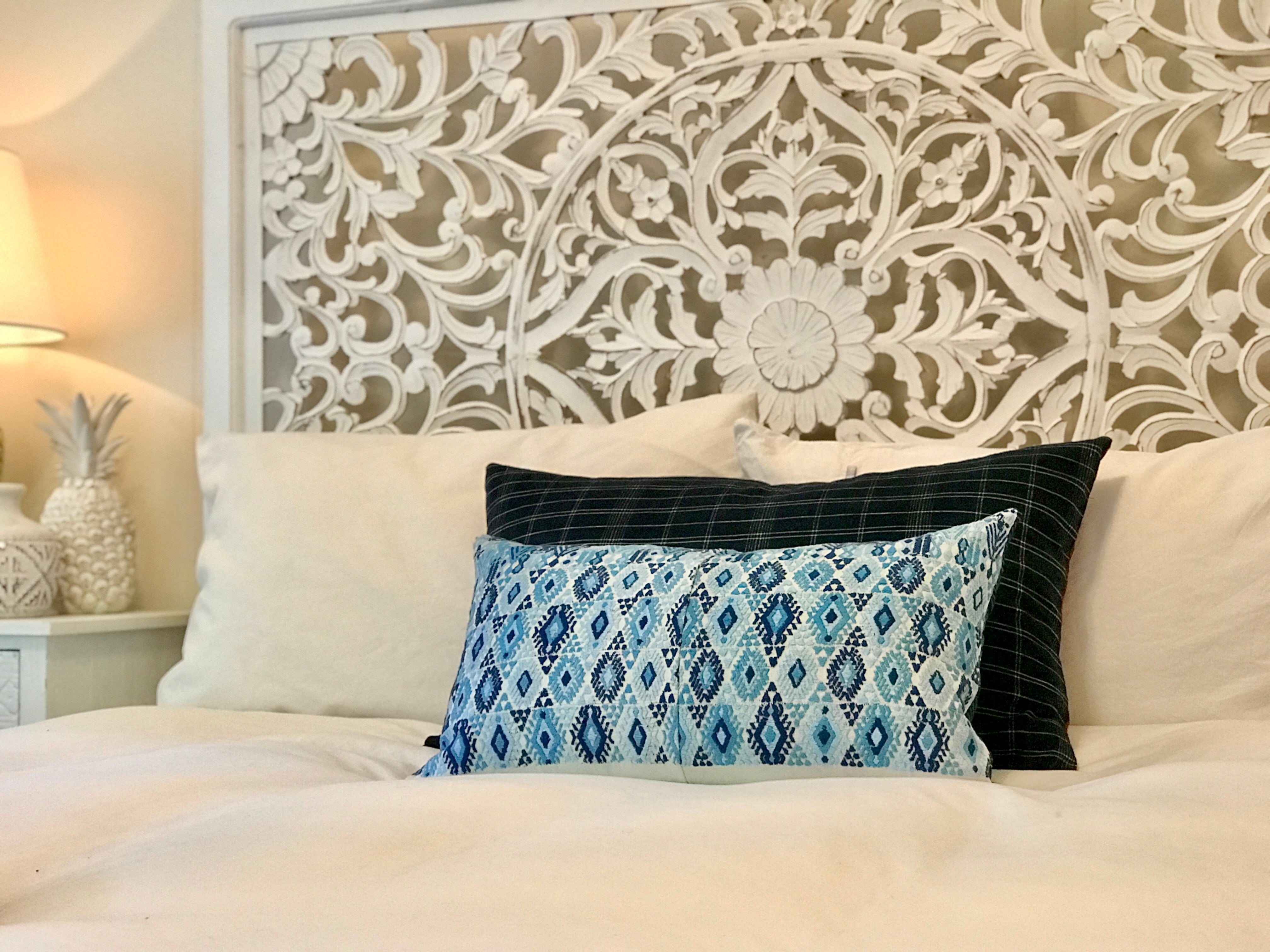 Vintage Textile Pillow - Blue Coban XXVII