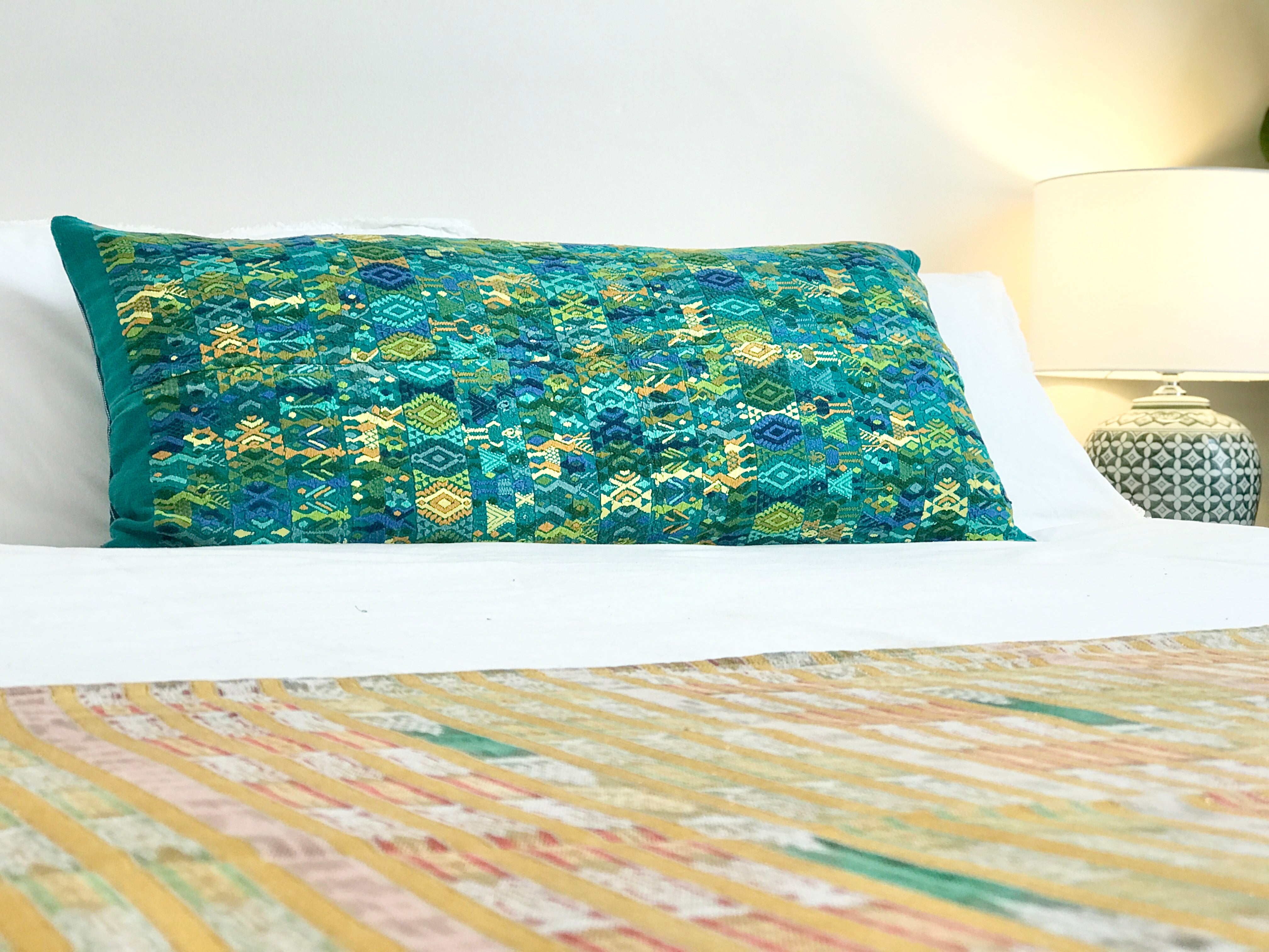 Vintage Textile Pillow - Green Coban XXVI