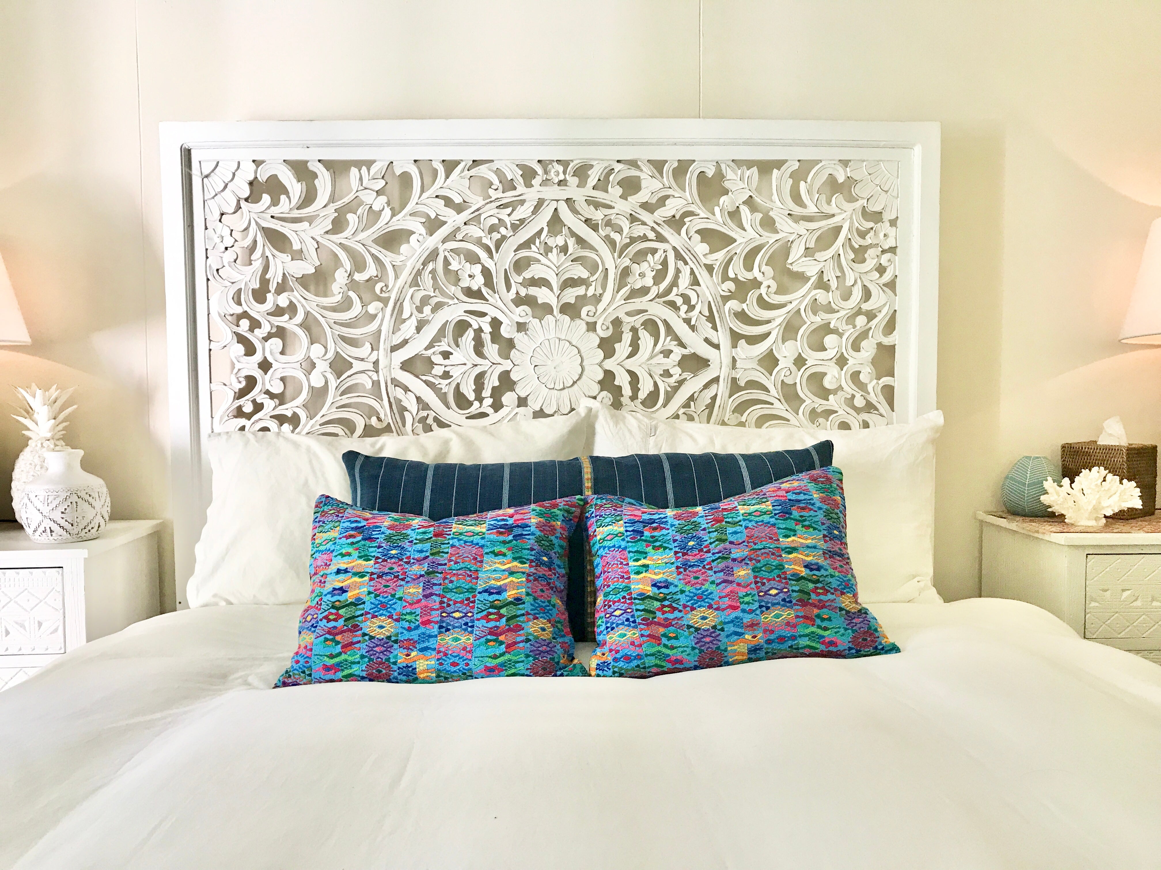 Vintage Textile Pillow - Blue Coban XXV