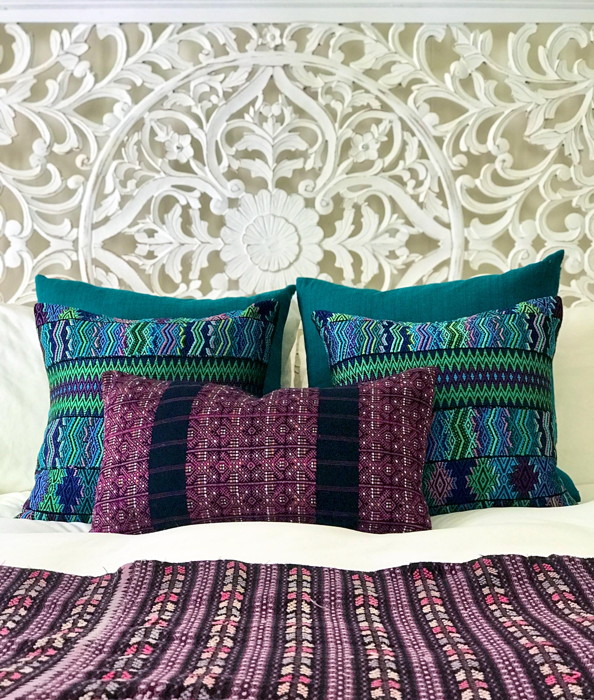Guatemalan Huipil Pillows - Santa Maria Geometric II