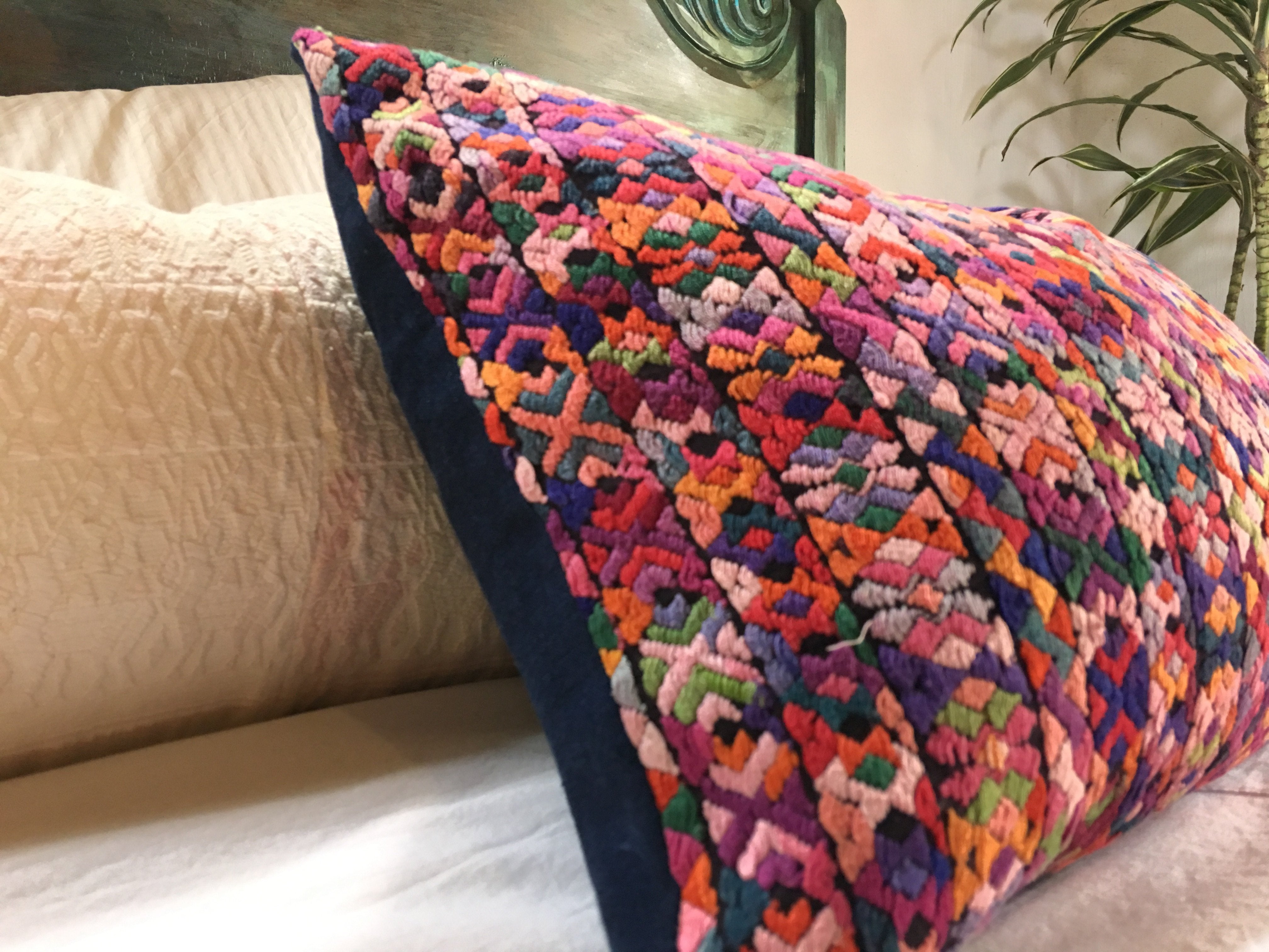 Guatemalan textiles, huipil pillow - Lamour Artisans