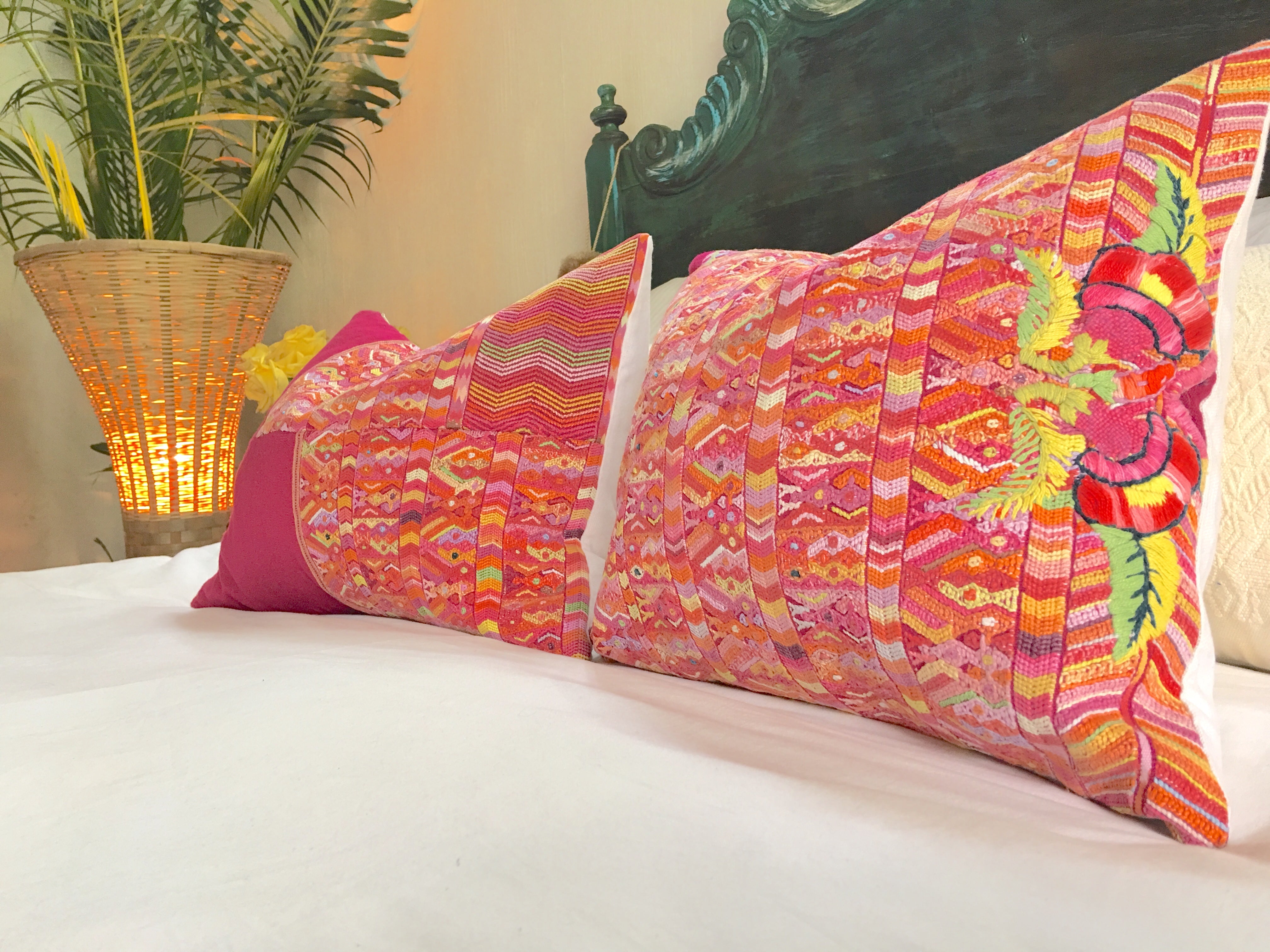 Guatemalan textiles, huipil pillow - Lamour Artisans