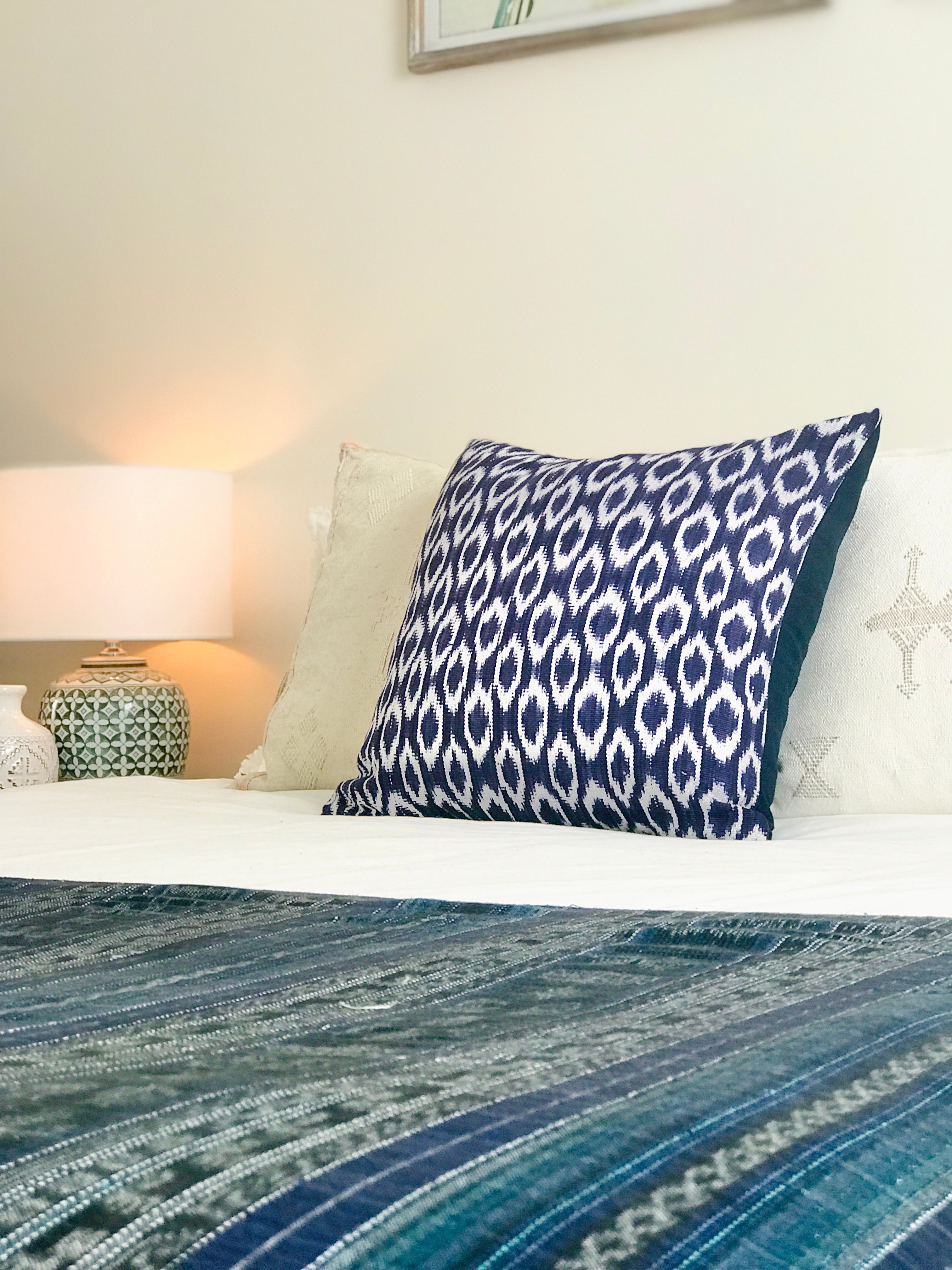 Handwoven Guatemala ikat pillow