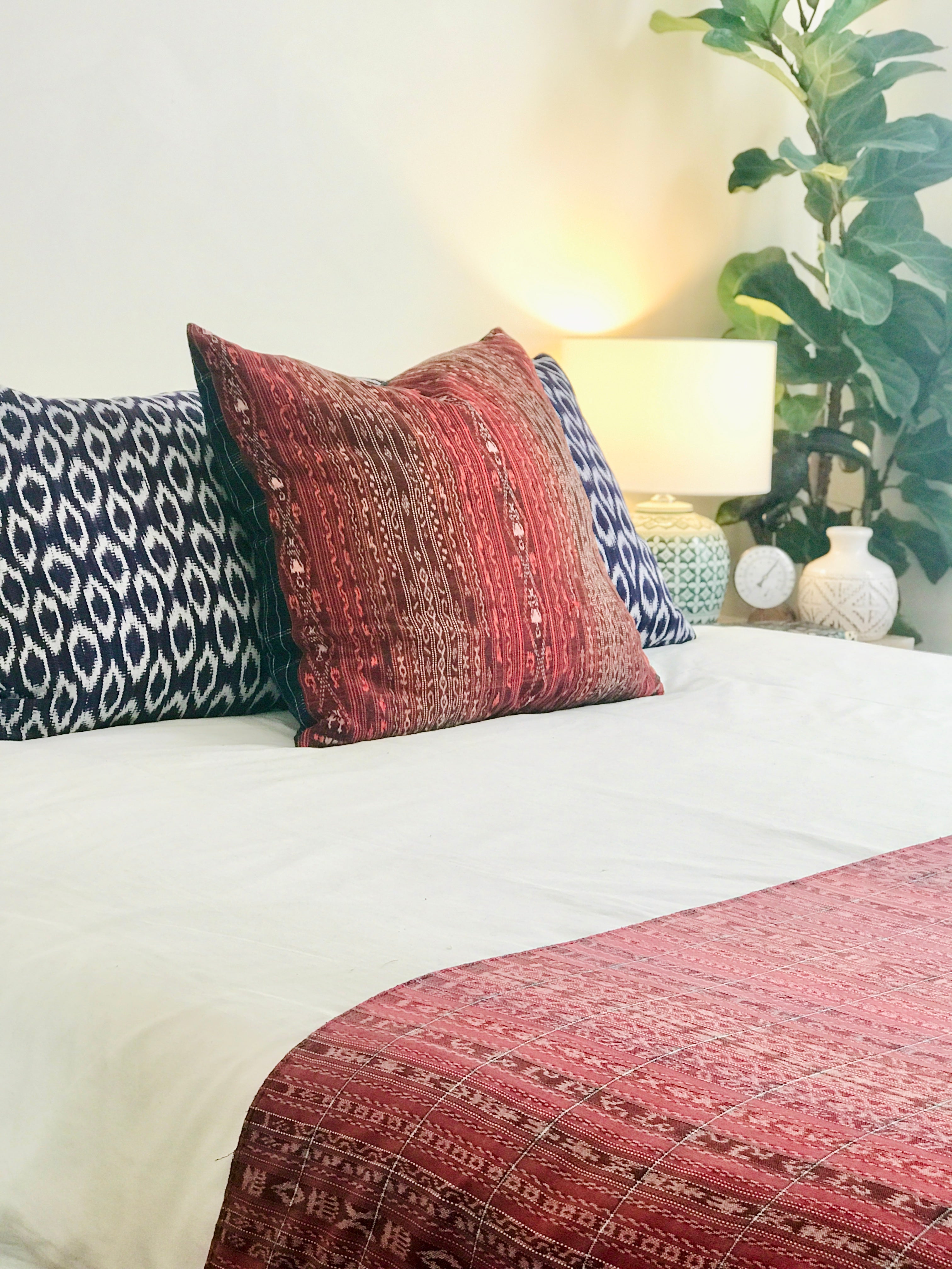 Handwoven Guatemala ikat pillow