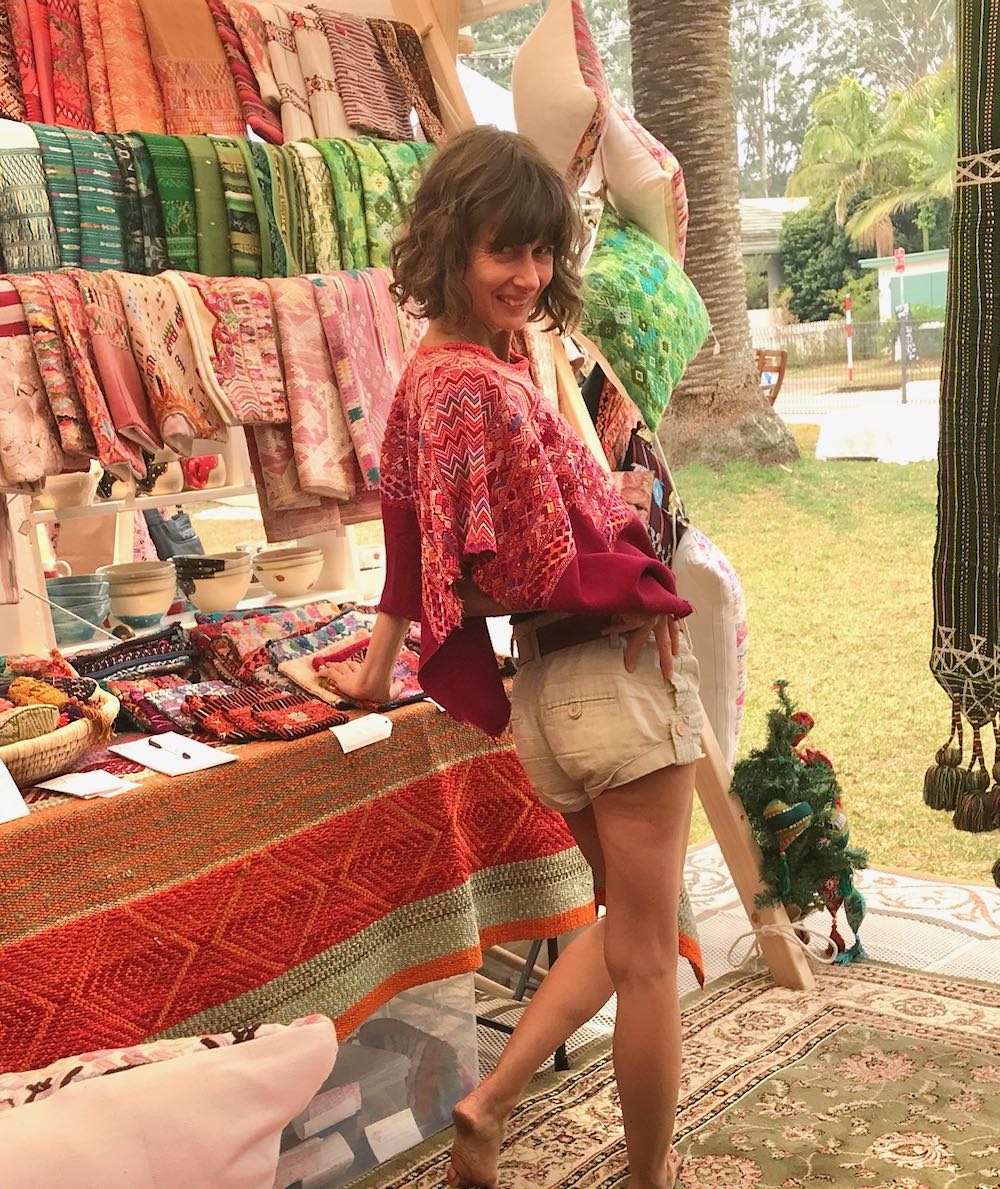 Guatemalan Huipil - dark red San Juan Cotzal huipil