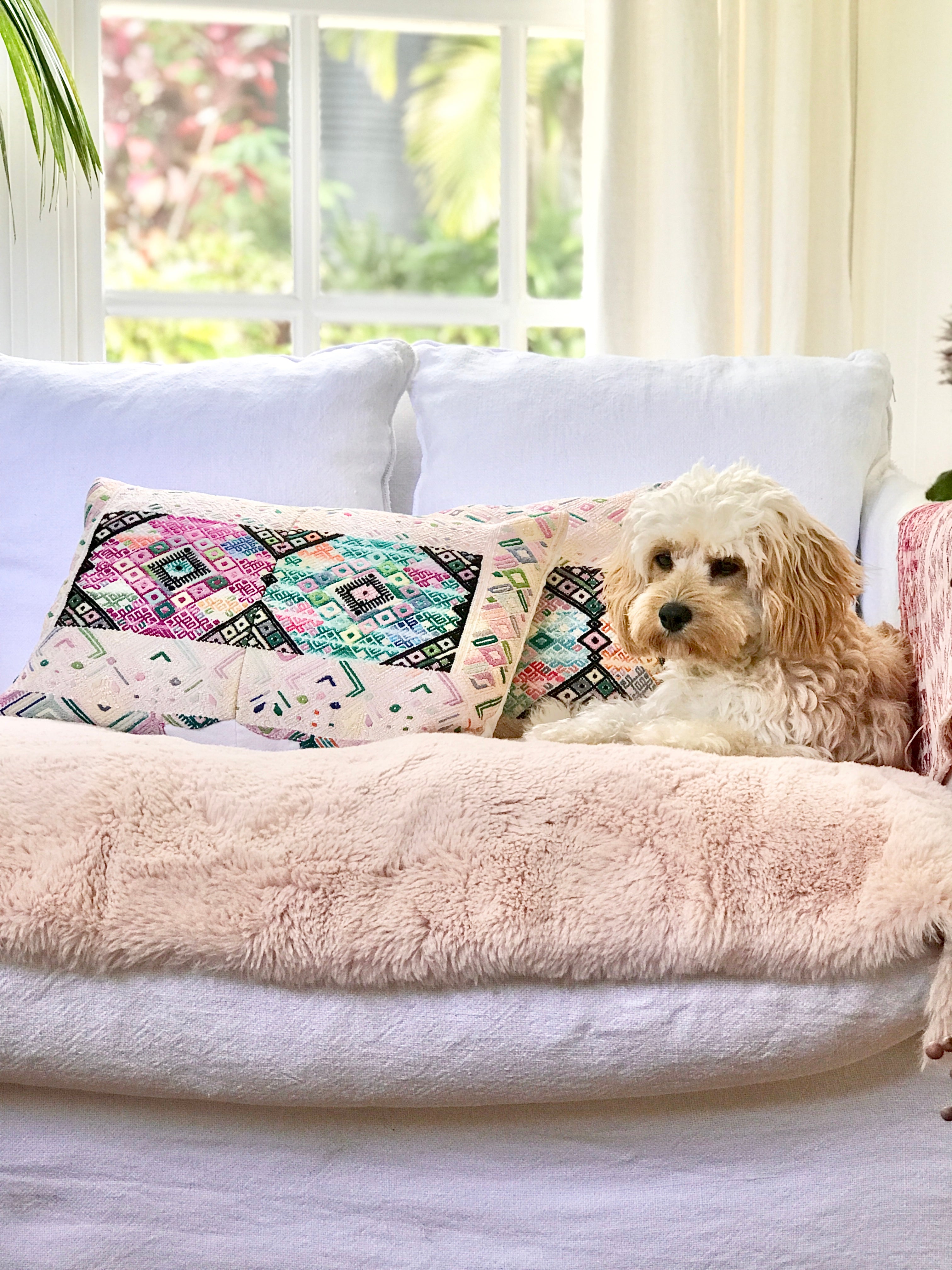 Vintage Textile Cushion - Pink Nahuala XIII