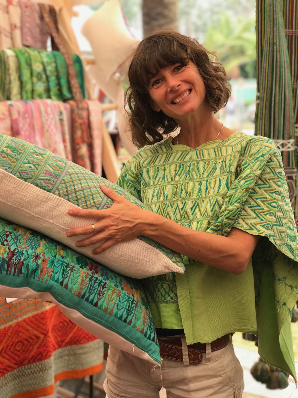 Guatemalan Huipil - lime green San Juan Cotzal huipil